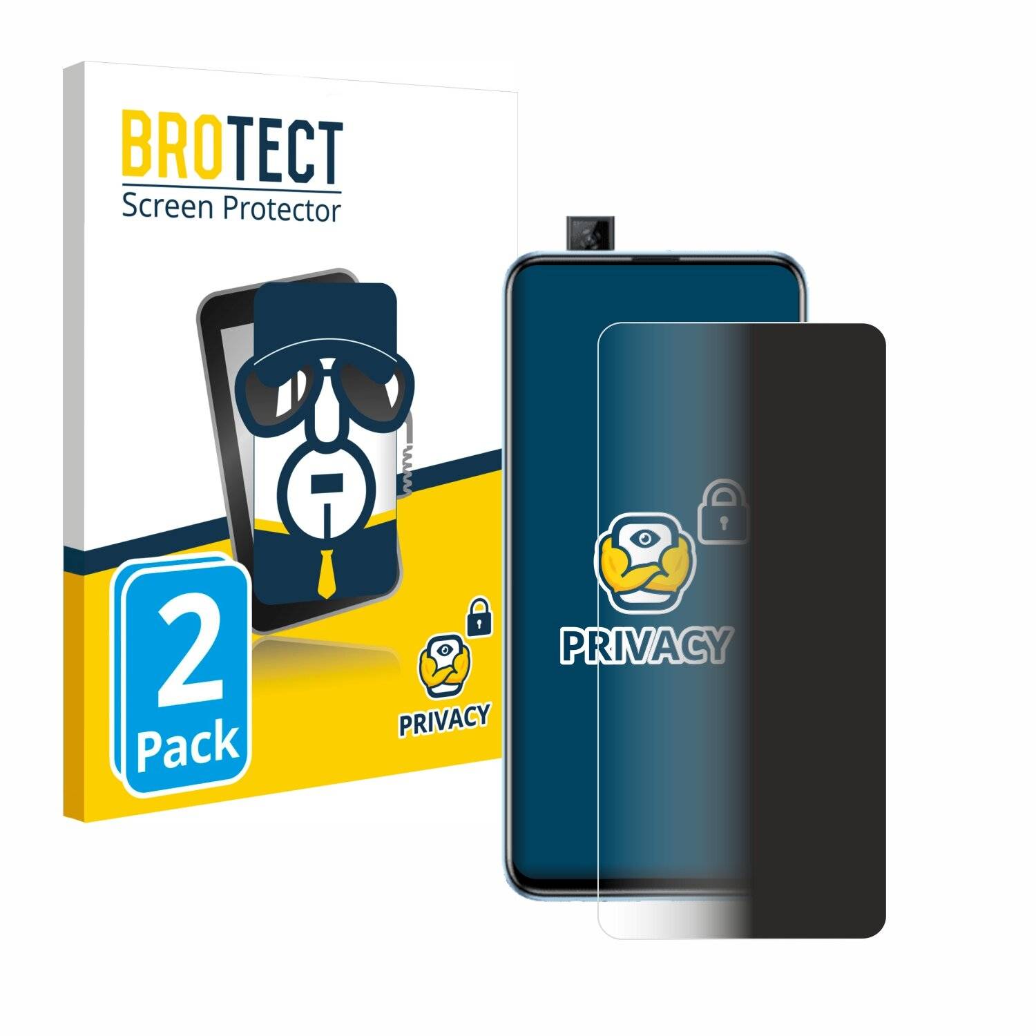 2x BROTECT Privacy Blickschutzfolie für Huawei P smart Pro