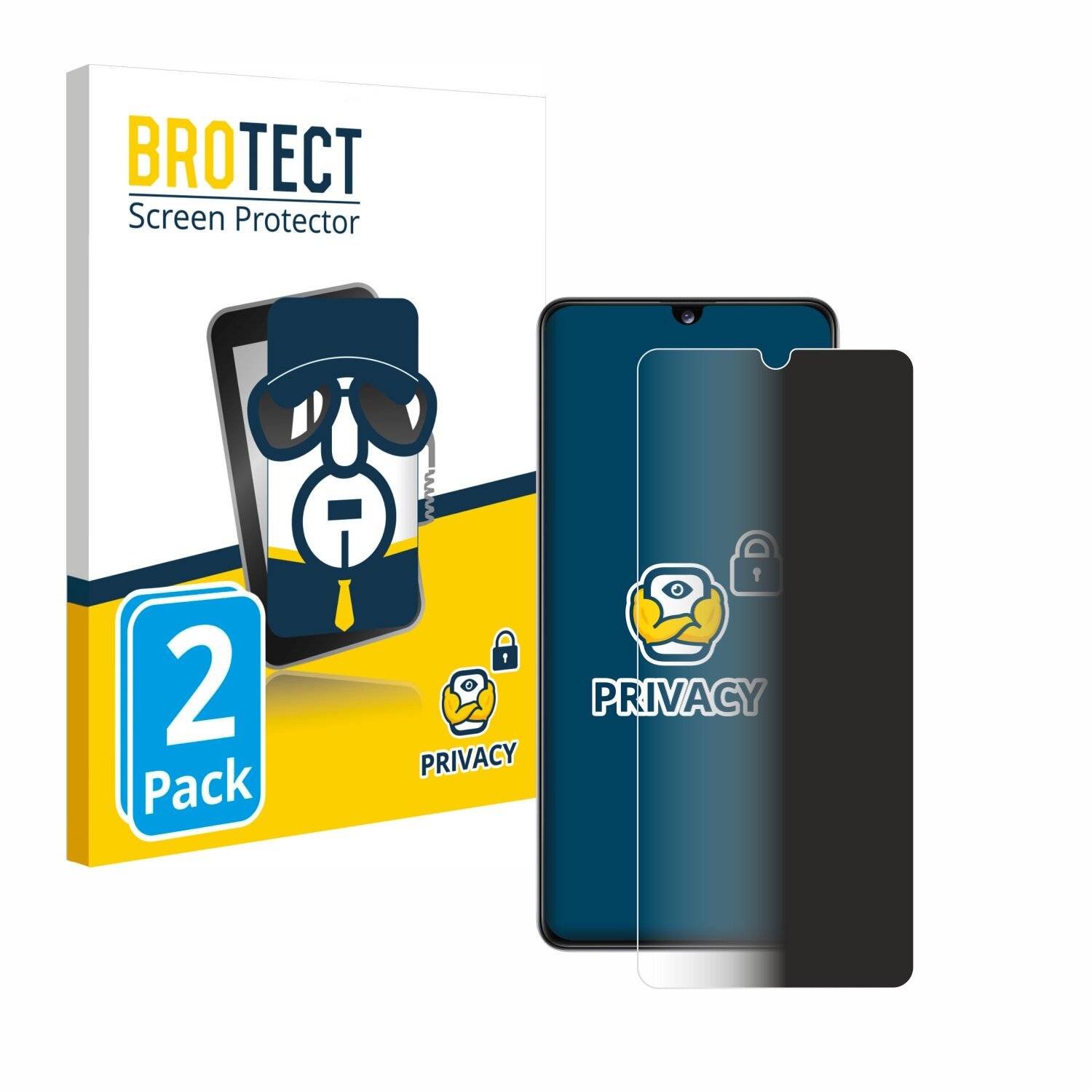 2x BROTECT Privacy Blickschutzfolie für Samsung Galaxy