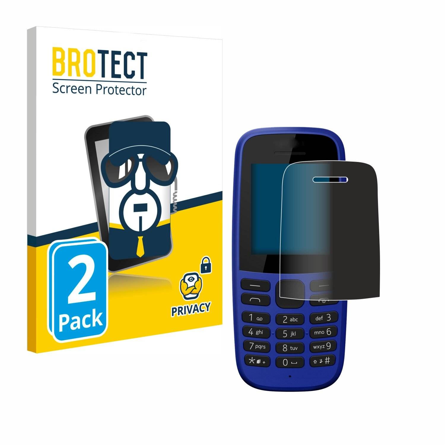 2x BROTECT Privacy Blickschutzfolie für Nokia 105 DS