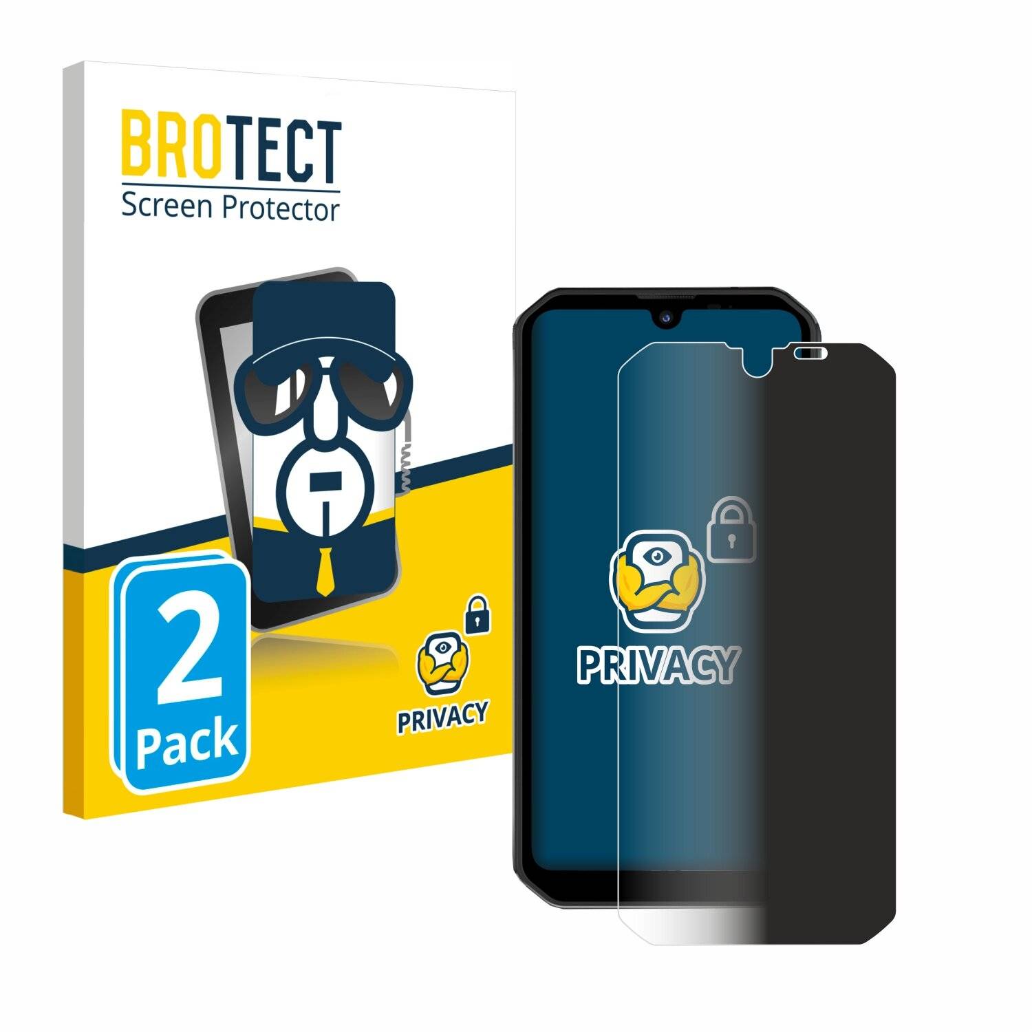 2x BROTECT Privacy Blickschutzfolie für Blackview BV9900