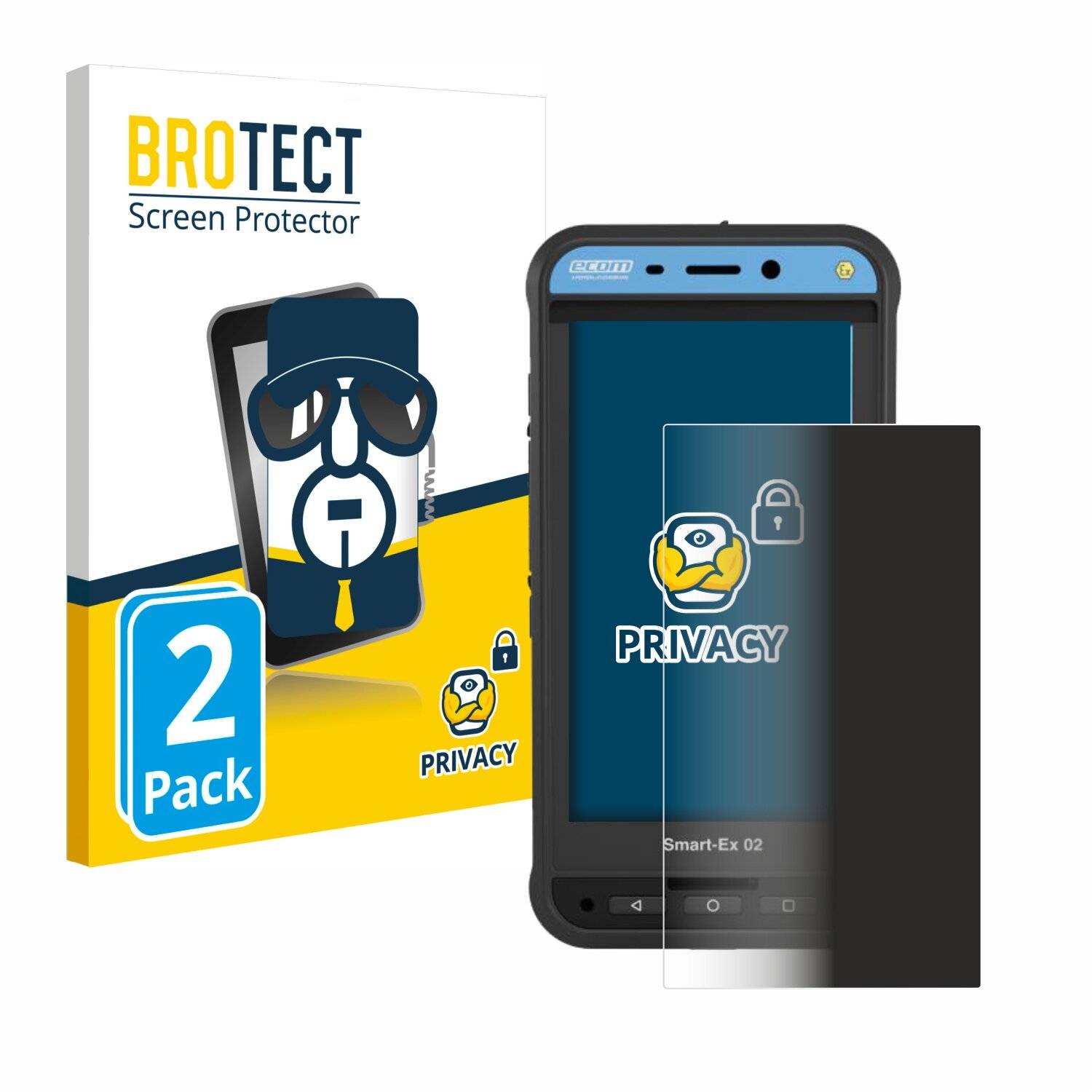 2x BROTECT Privacy Blickschutzfolie für Ecom Smart-Ex 02