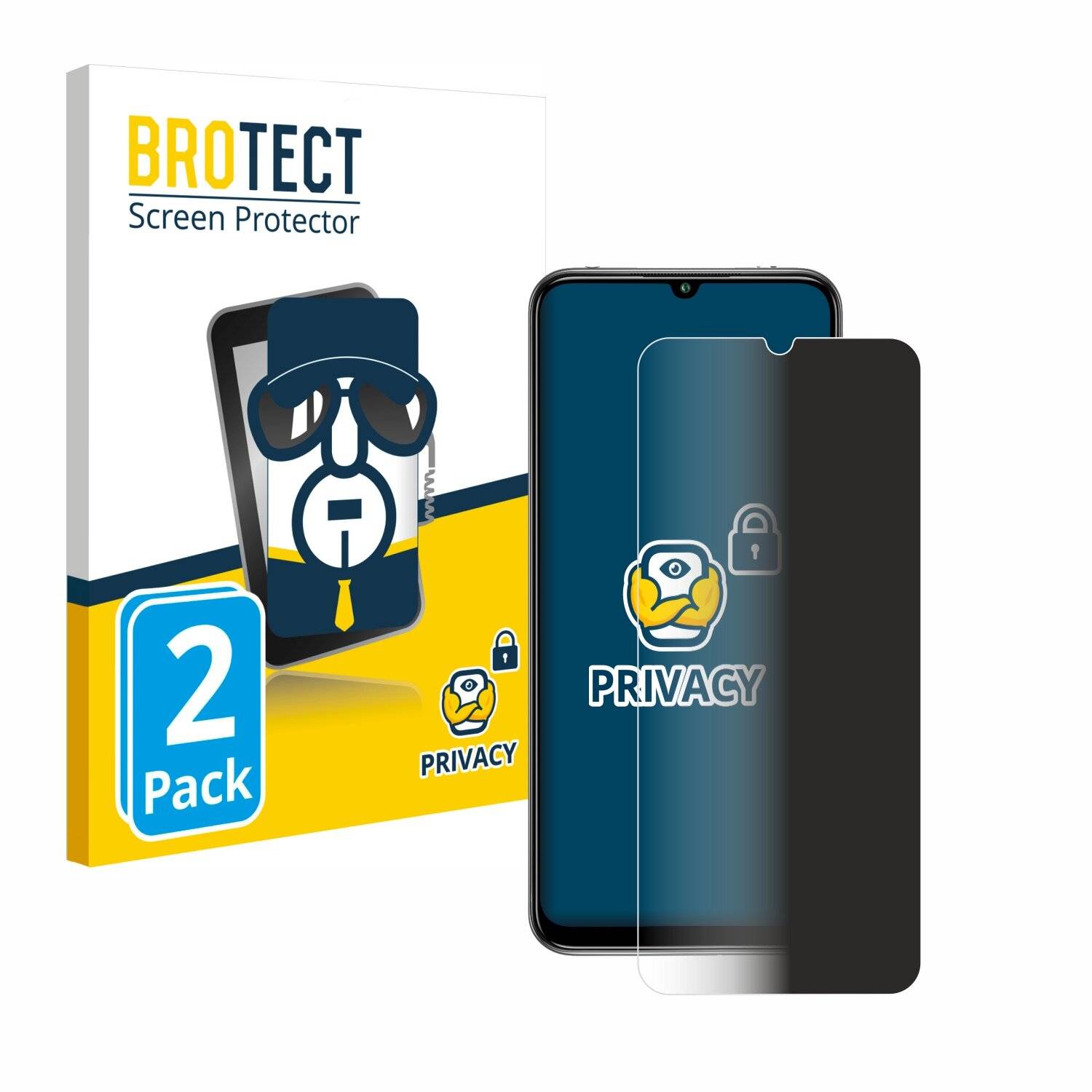 2x BROTECT Privacy Blickschutzfolie für Xiaomi Mi 10