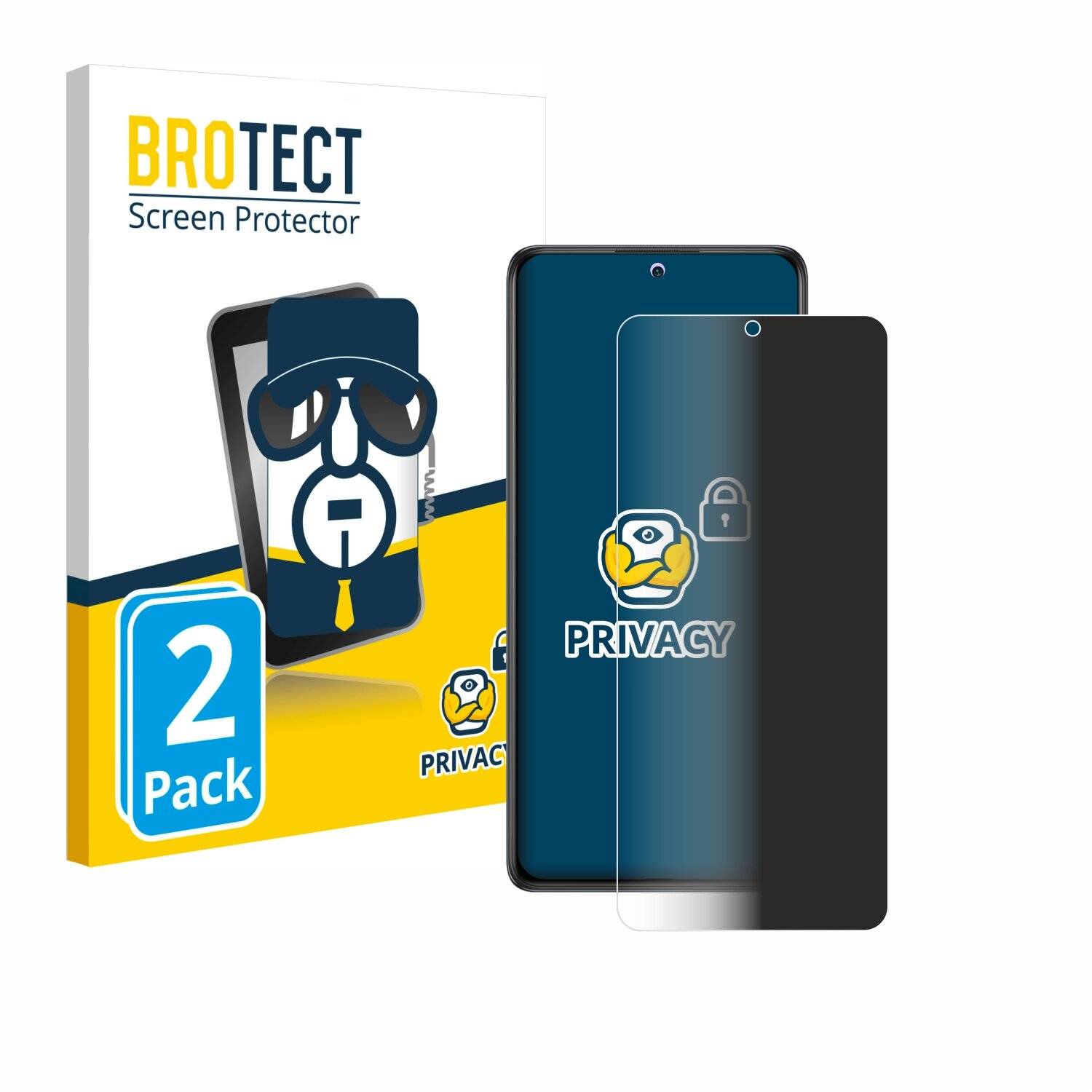2x BROTECT Privacy Blickschutzfolie für Xiaomi Redmi Note