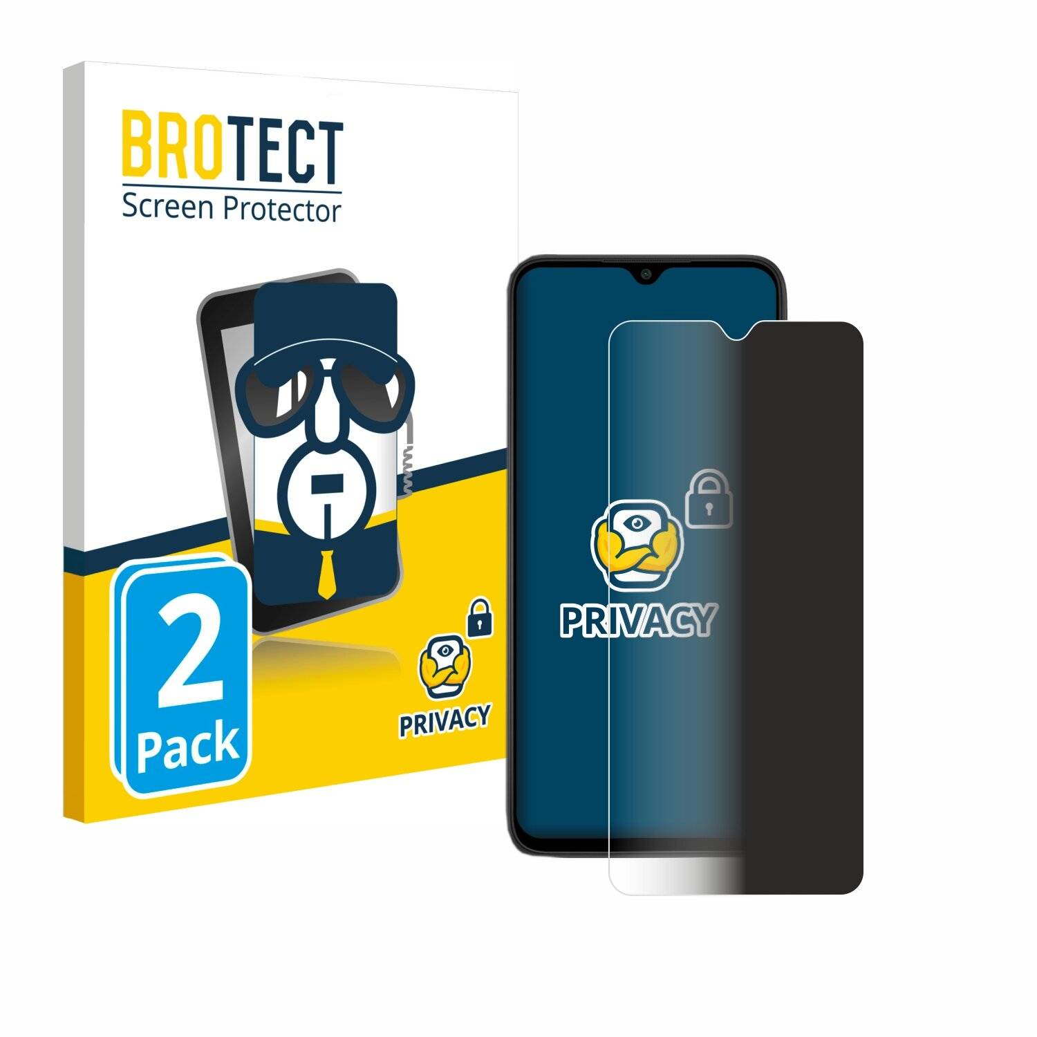 2x BROTECT Privacy Blickschutzfolie für Xiaomi Redmi