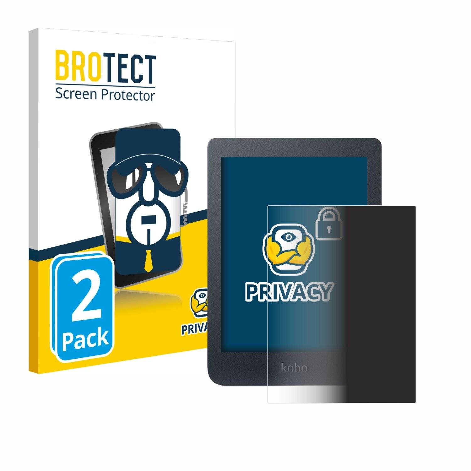 2x BROTECT Privacy Blickschutzfolie für Kobo