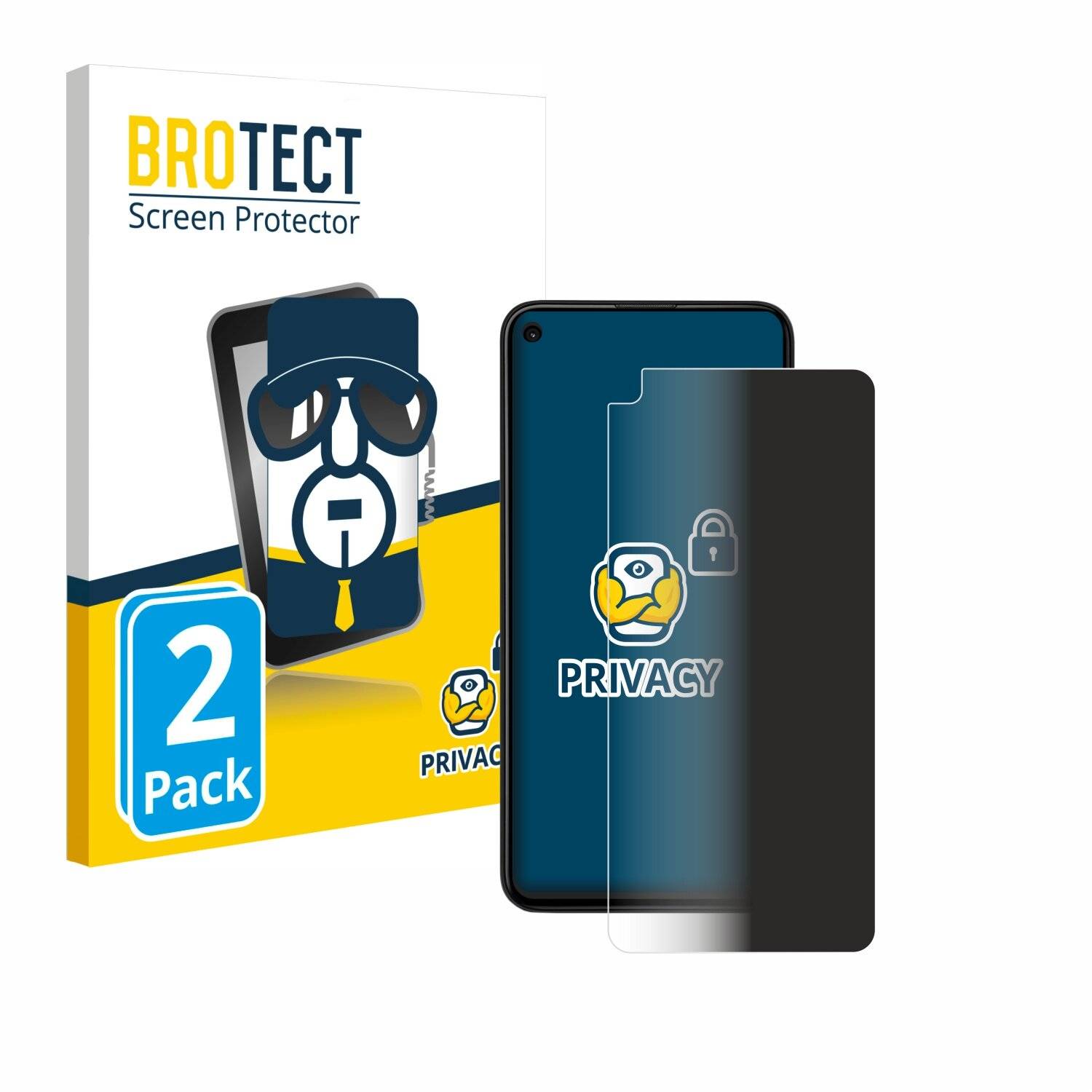 2x BROTECT Privacy Blickschutzfolie für Google Pixel 4a