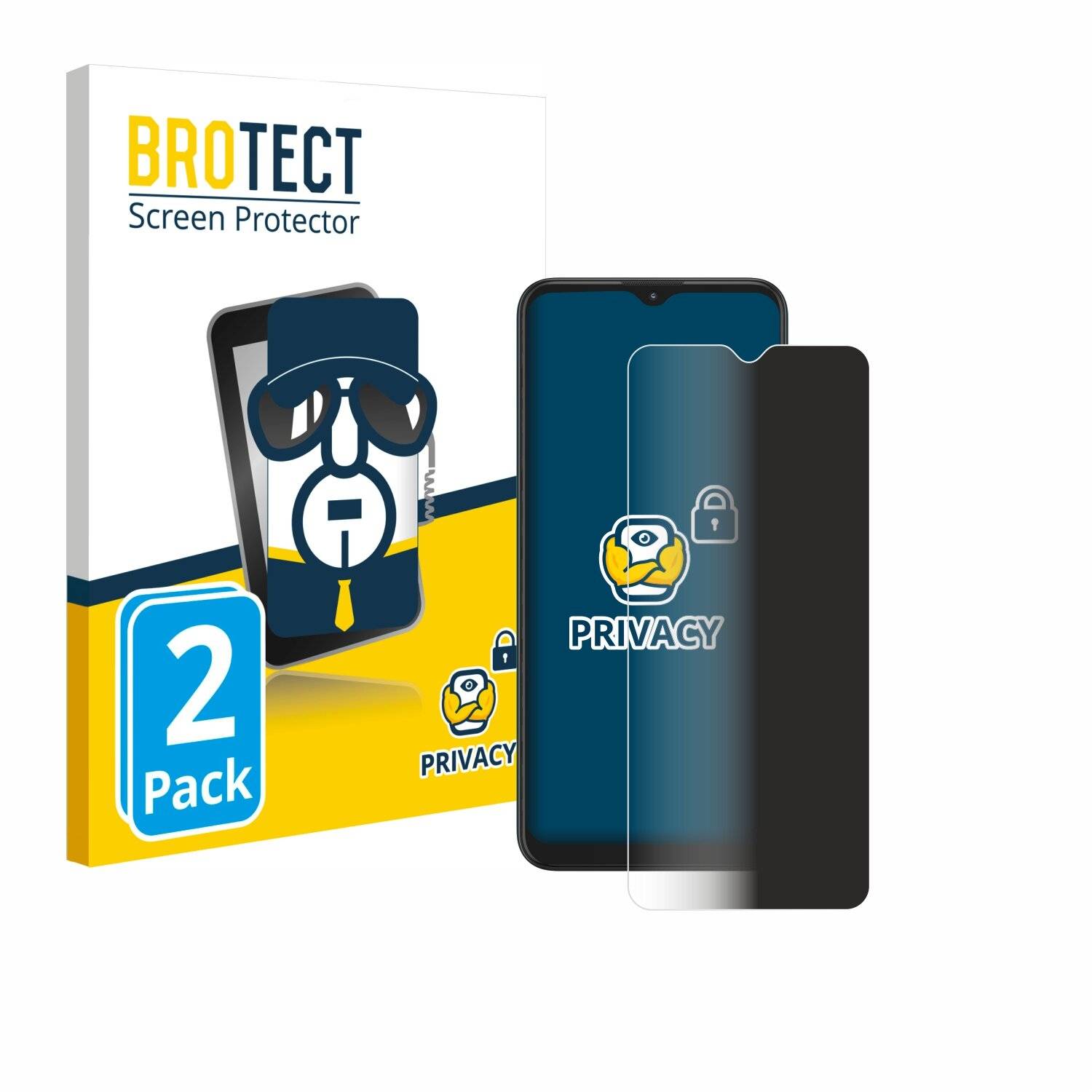 2x BROTECT Privacy Blickschutzfolie für Motorola Moto E7