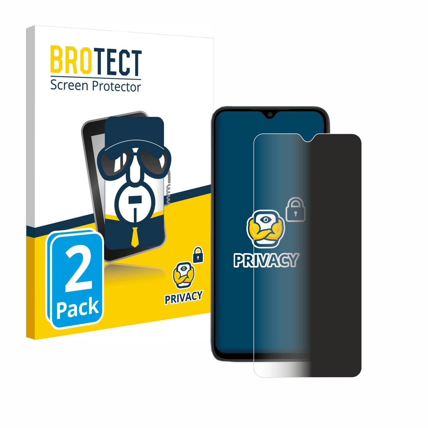 2x BROTECT Privacy Blickschutzfolie für Xiaomi Redmi 9C