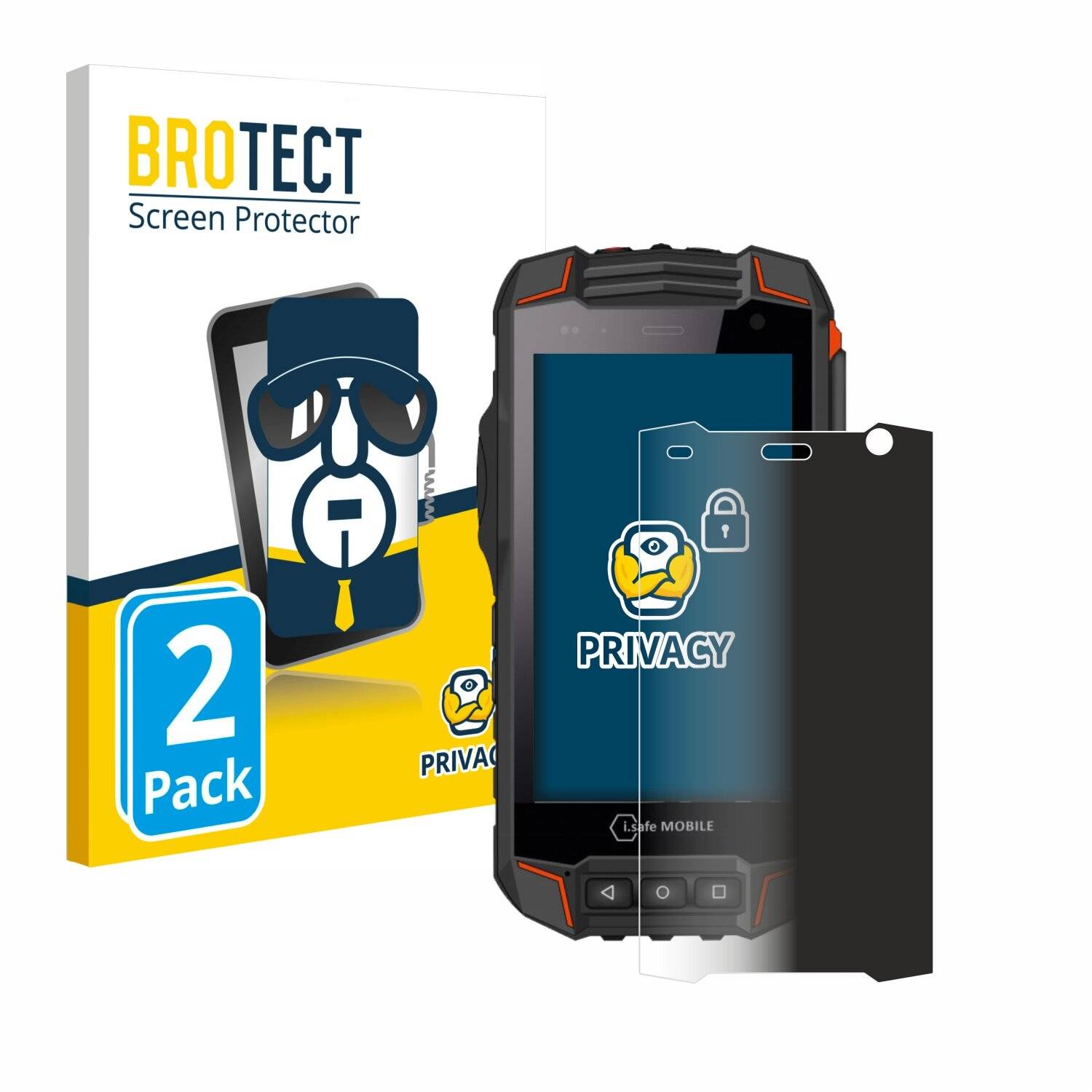 2x BROTECT Privacy Blickschutzfolie für i.safe MOBILE