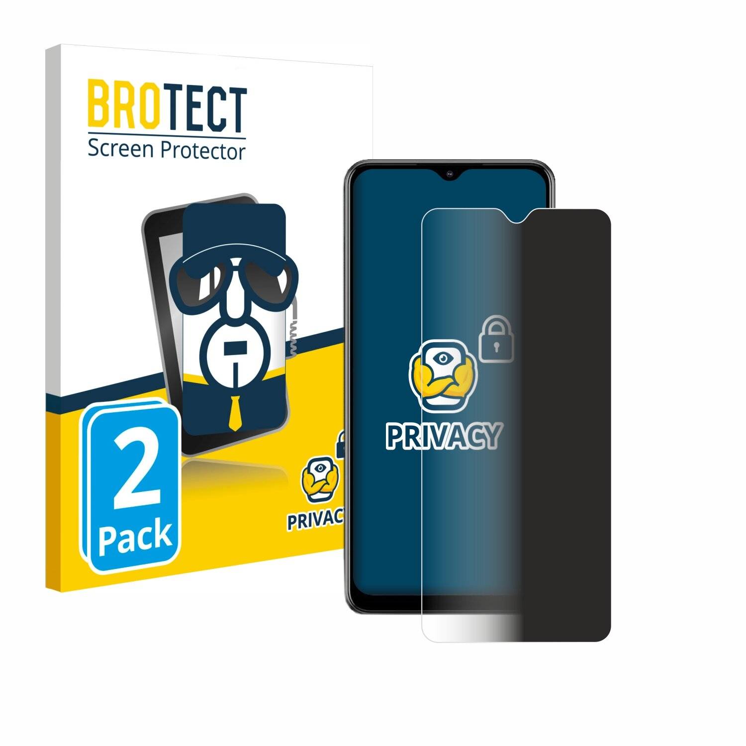 2x BROTECT Privacy Blickschutzfolie für Samsung Galaxy