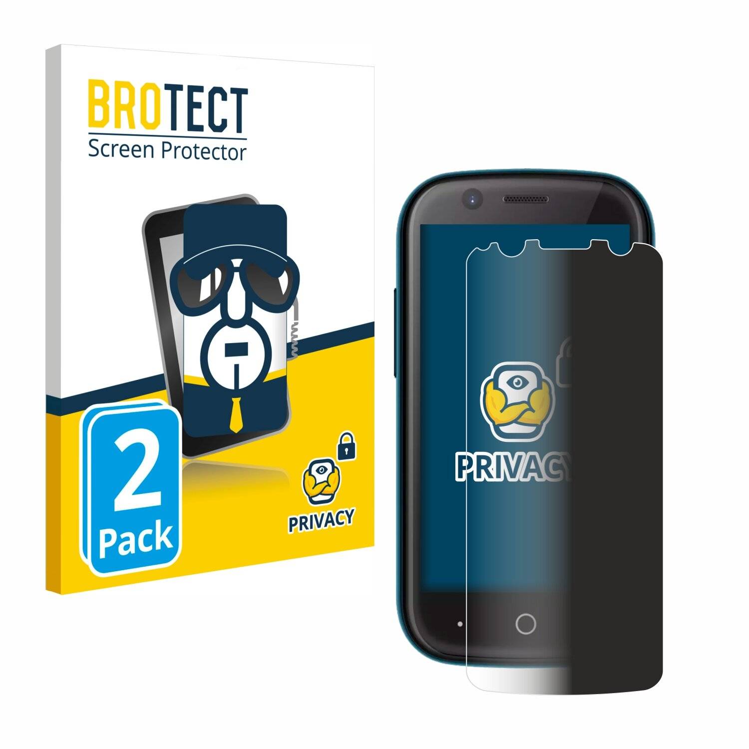 2x BROTECT Privacy Blickschutzfolie für Unihertz Jelly