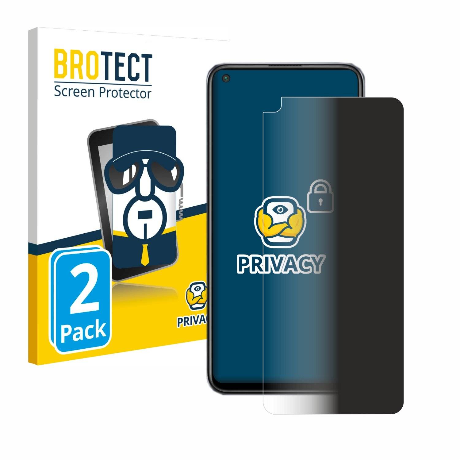 2x BROTECT Privacy Blickschutzfolie für Xiaomi Redmi Note 9T