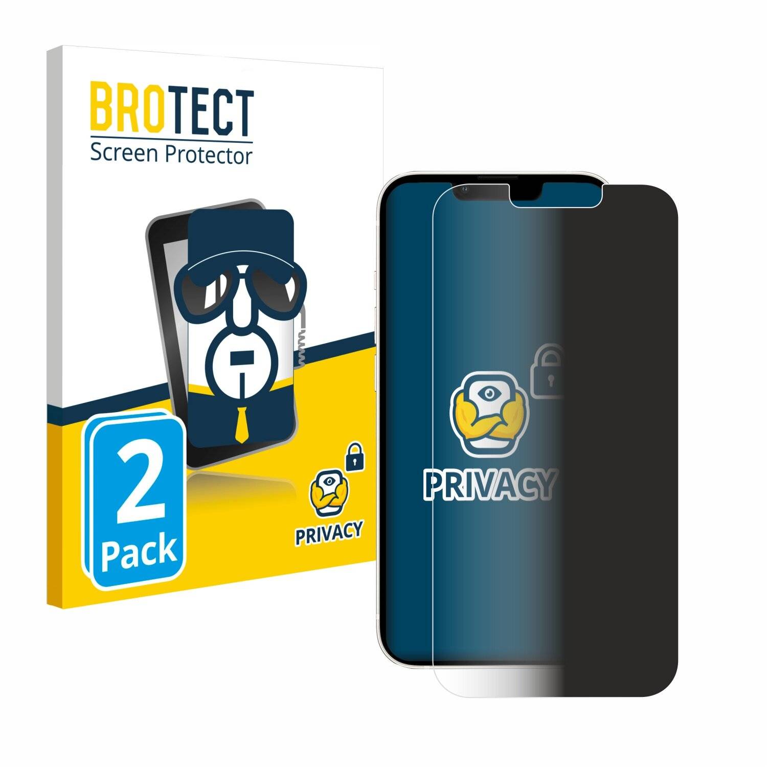2x BROTECT Privacy Blickschutzfolie für Apple iPhone