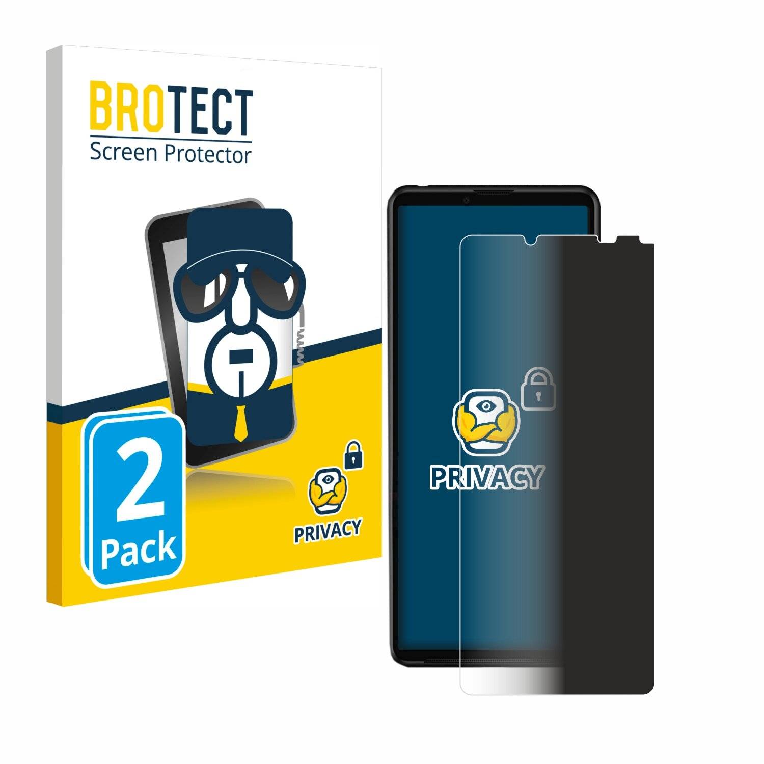 2x BROTECT Privacy Blickschutzfolie für Sony Xperia 10