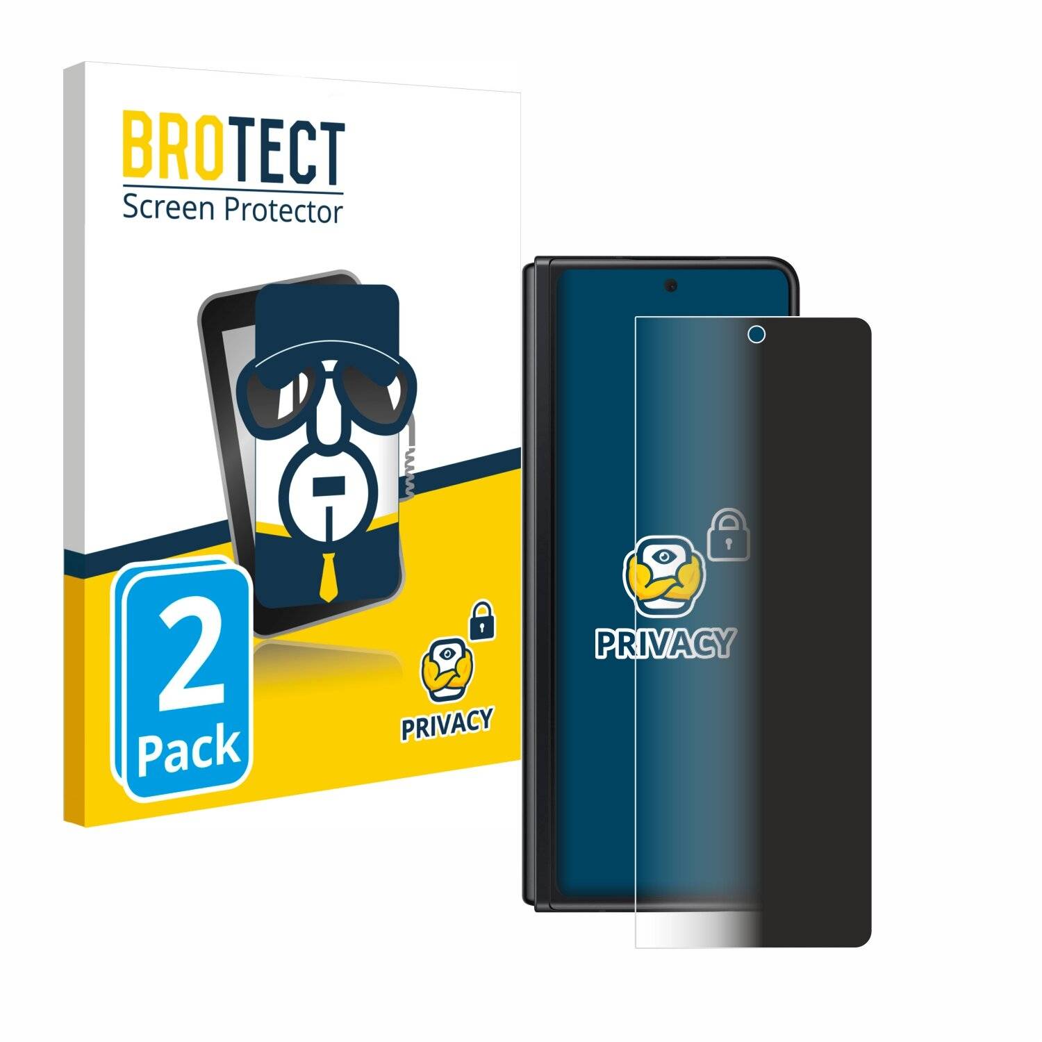 2x BROTECT Privacy Blickschutzfolie für Samsung Galaxy Z Fold 3