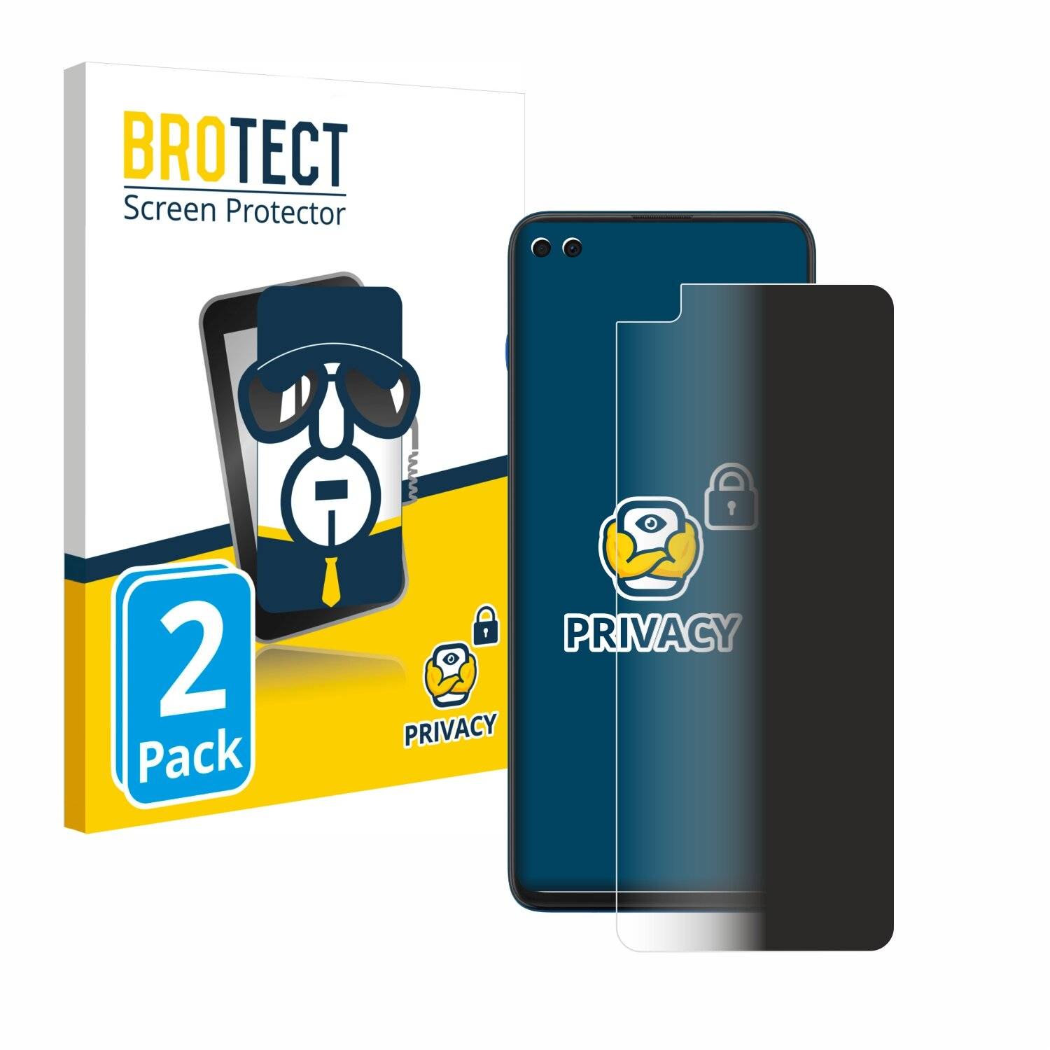2x BROTECT Privacy Blickschutzfolie für Motorola
