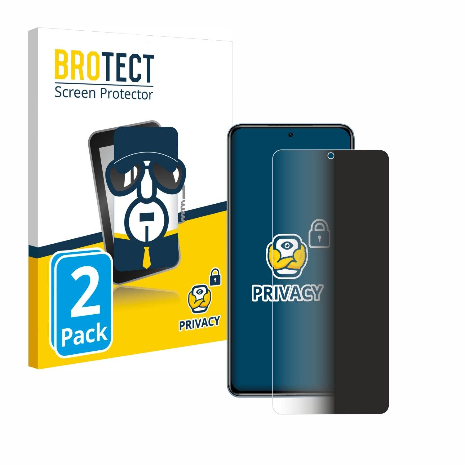 2x BROTECT Privacy Blickschutzfolie für Xiaomi Poco