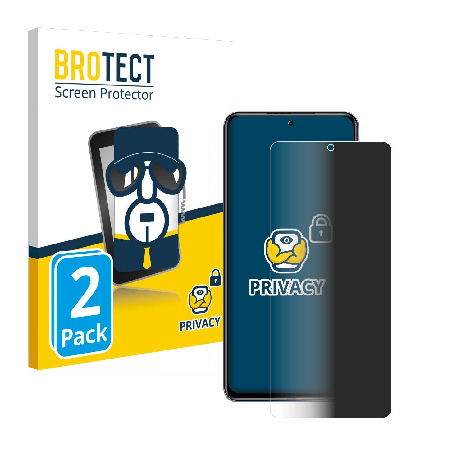 2x BROTECT Privacy Blickschutzfolie für Xiaomi Mi