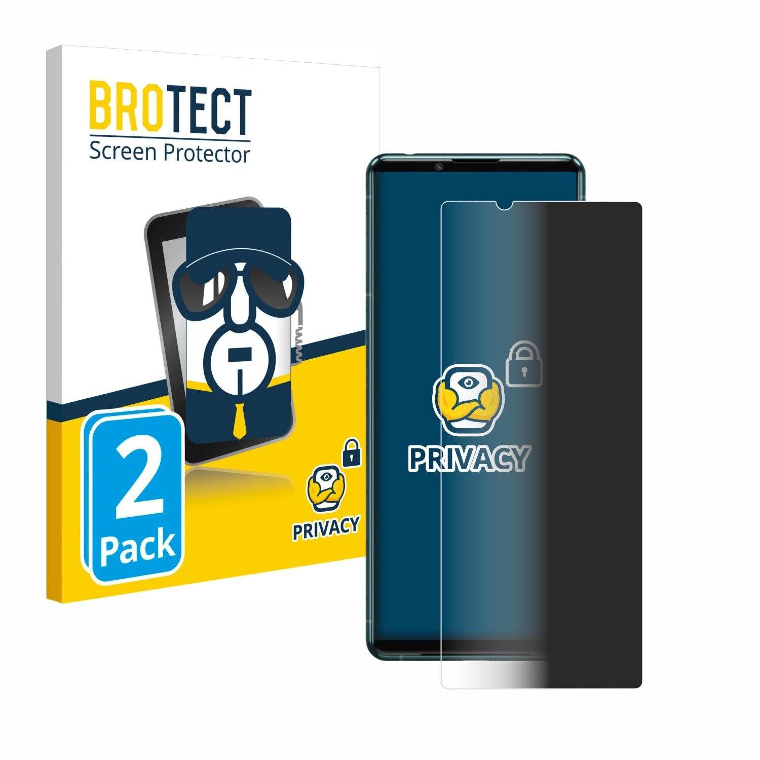 2x BROTECT Privacy Blickschutzfolie für Sony Xperia 5