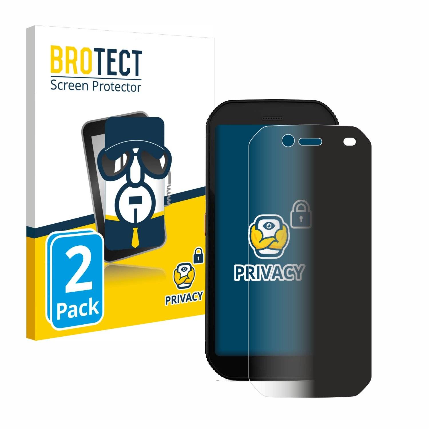 2x BROTECT Privacy Blickschutzfolie für Caterpillar Cat S42