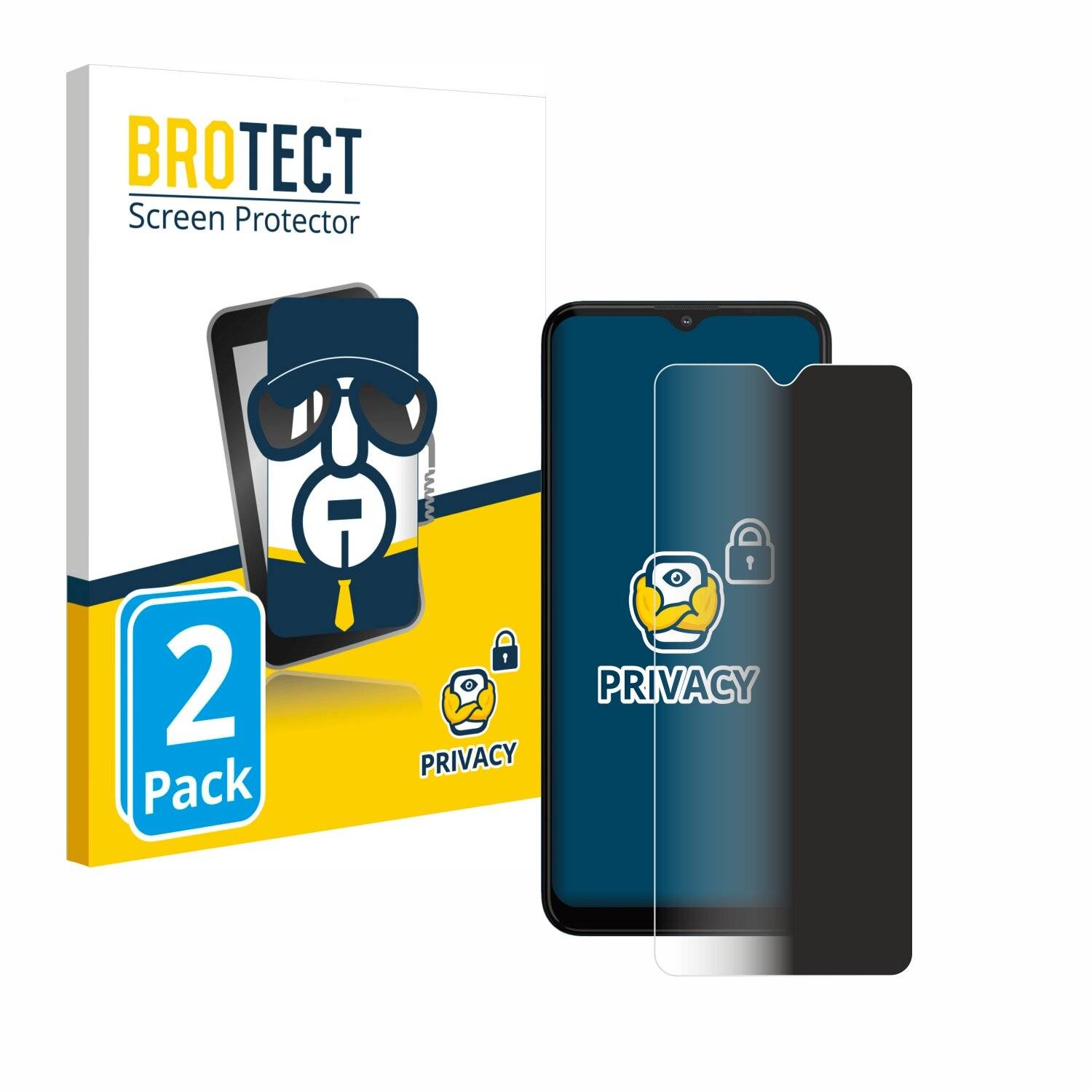 2x BROTECT Privacy Blickschutzfolie für Motorola Moto