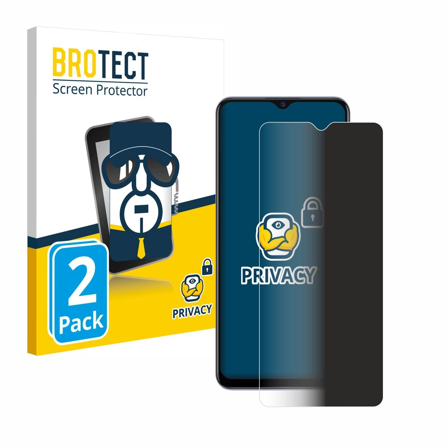 2x BROTECT Privacy Blickschutzfolie für Vivo Y72