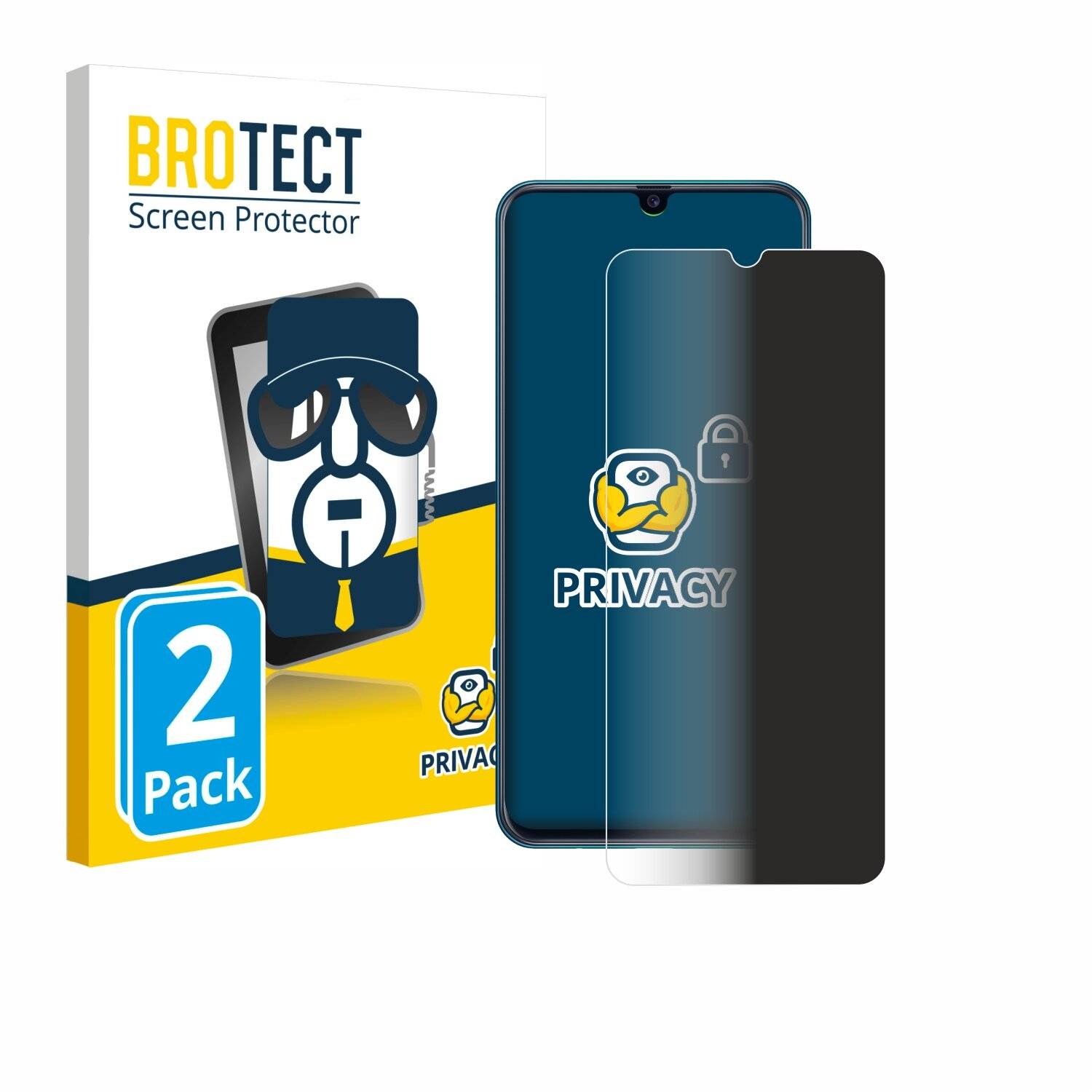 2x BROTECT Privacy Blickschutzfolie für Samsung Galaxy M21