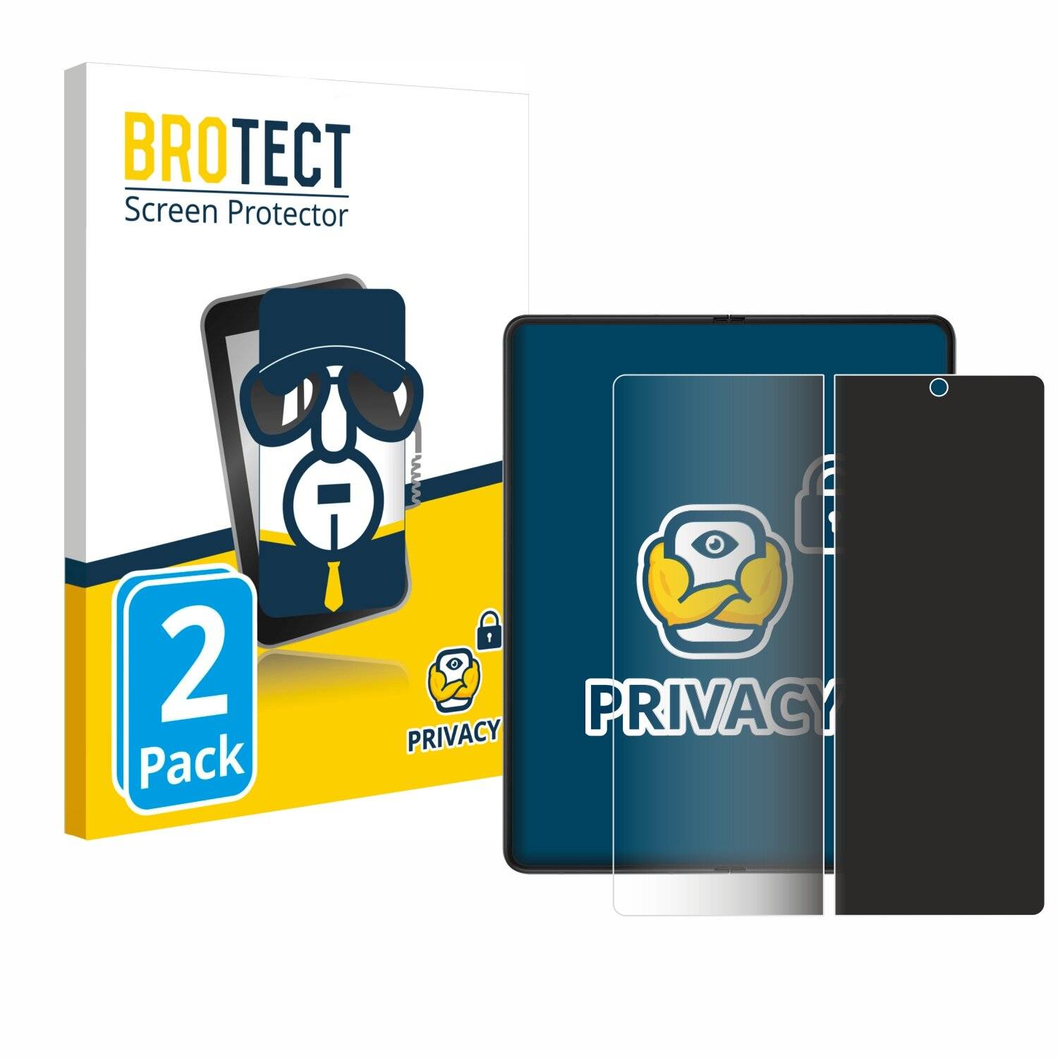 2x BROTECT Privacy Blickschutzfolie für Samsung Galaxy Z Fold 3 5G (Inneres