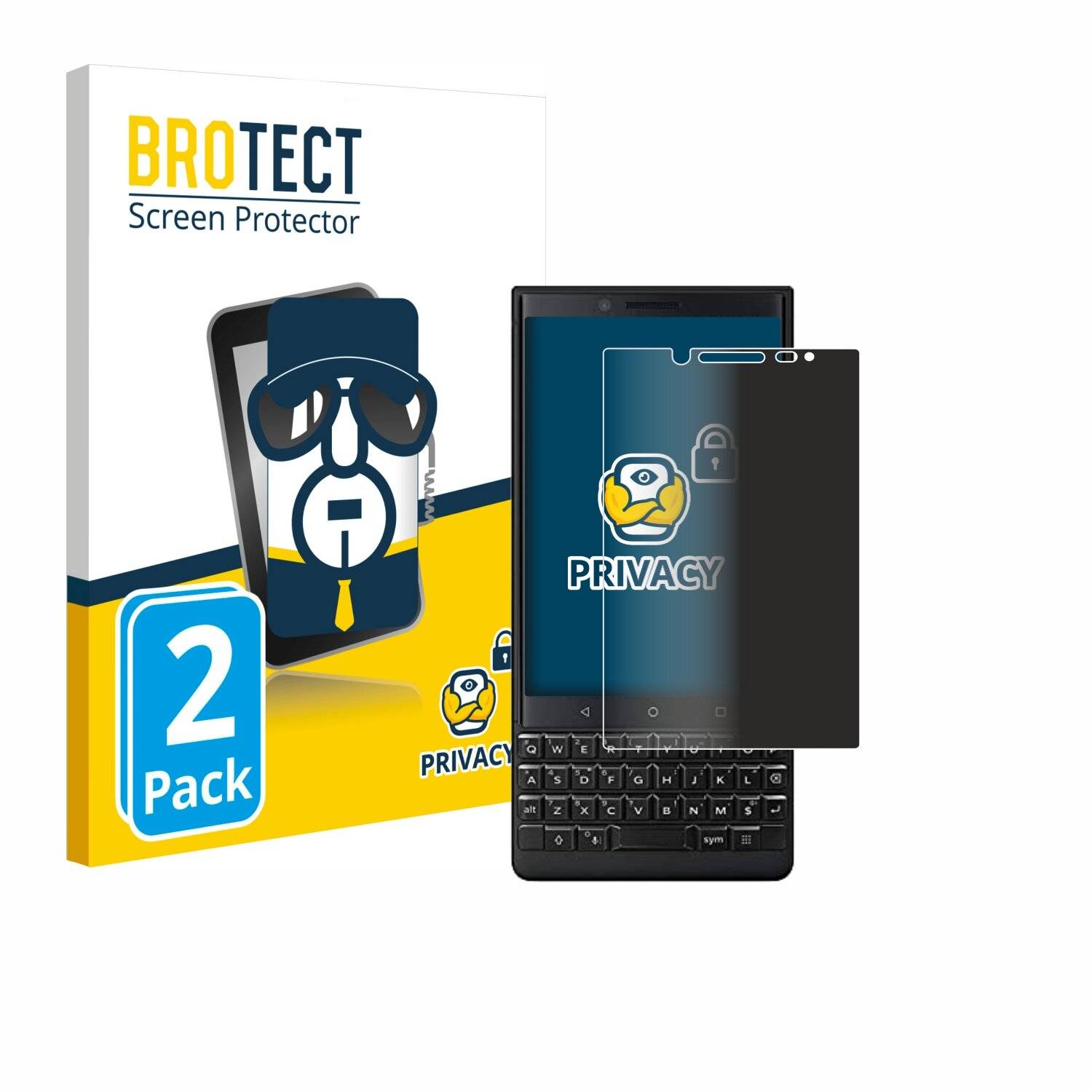 2x BROTECT Privacy Blickschutzfolie für BlackBerry Key2 (Dual