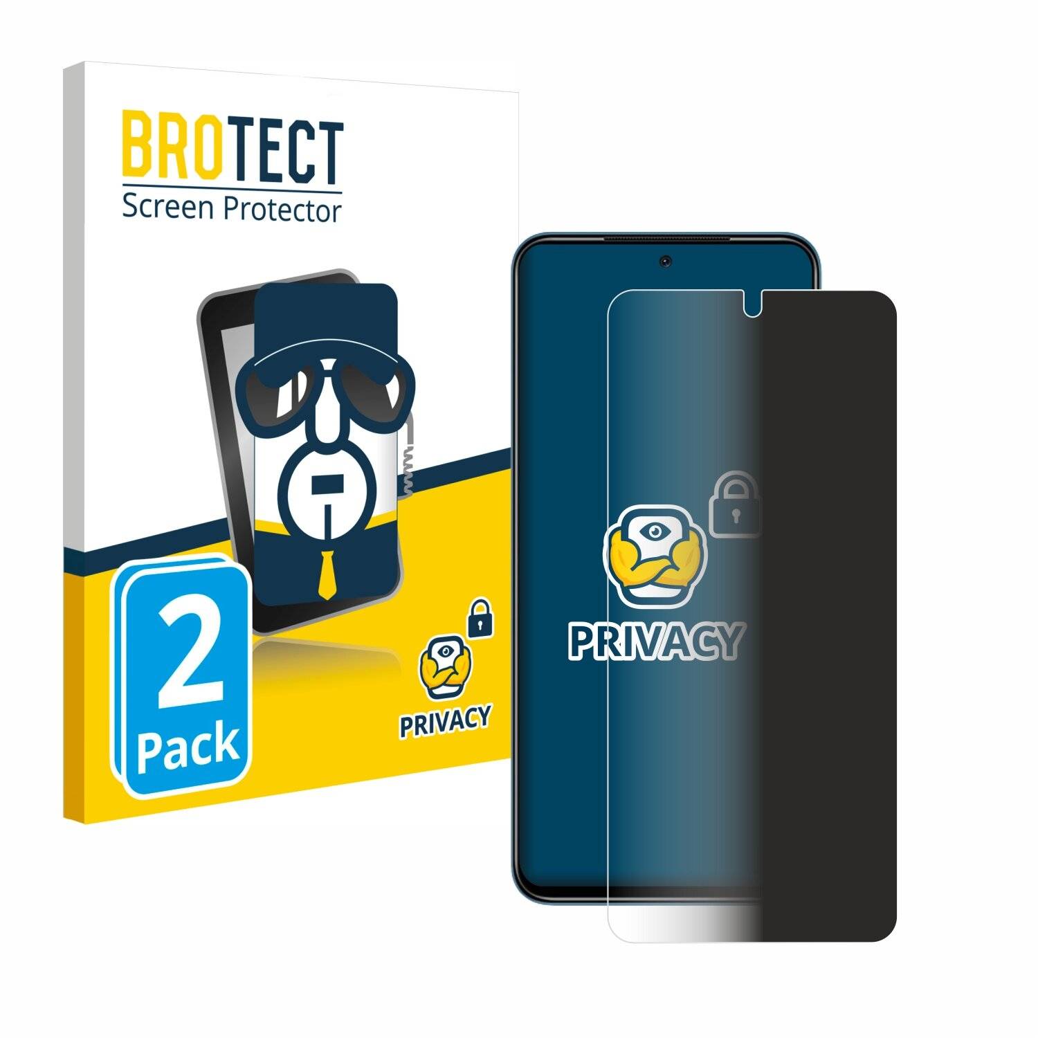 2x BROTECT Privacy Blickschutzfolie für Xiaomi Redmi Note