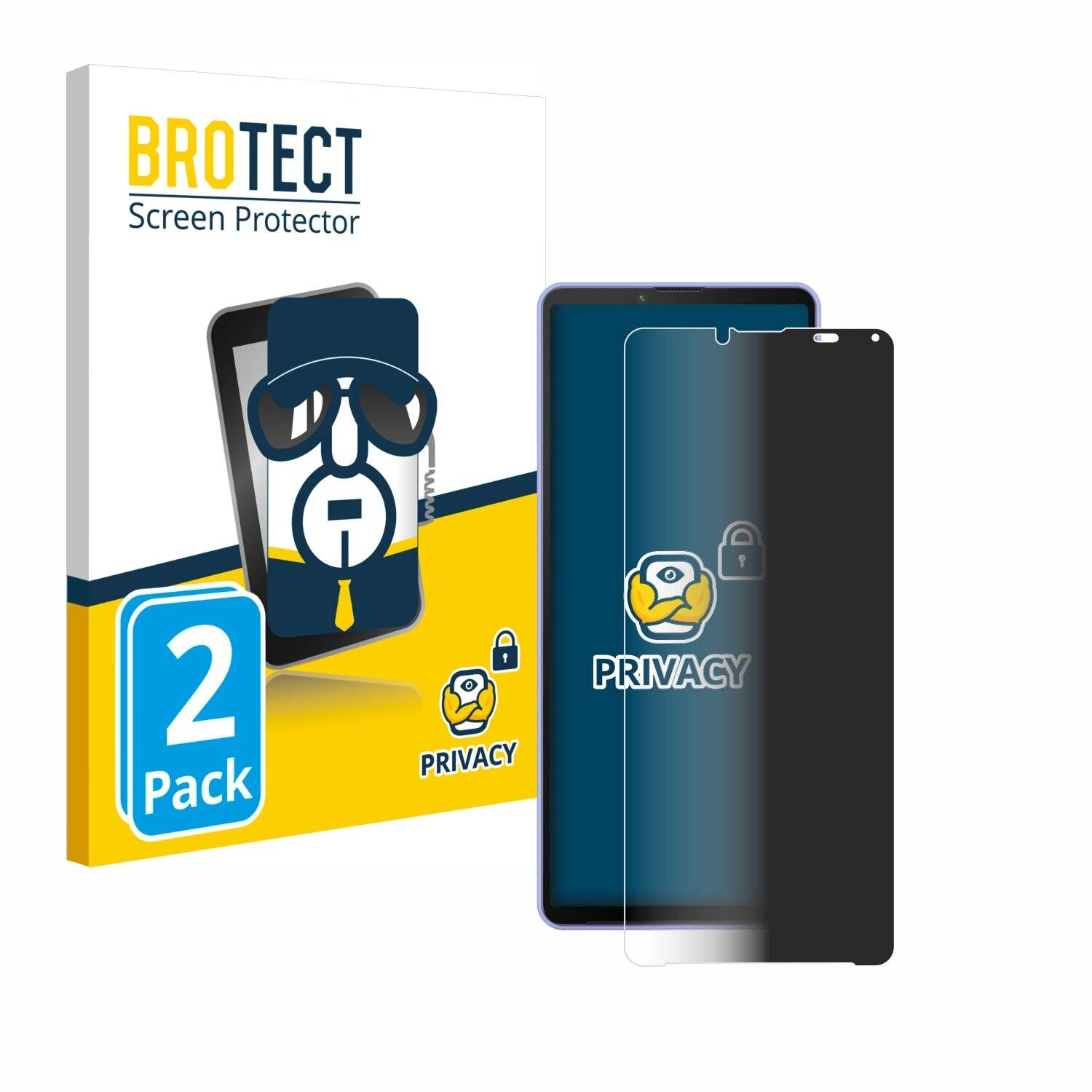 2x BROTECT Privacy Blickschutzfolie für Sony Xperia 10