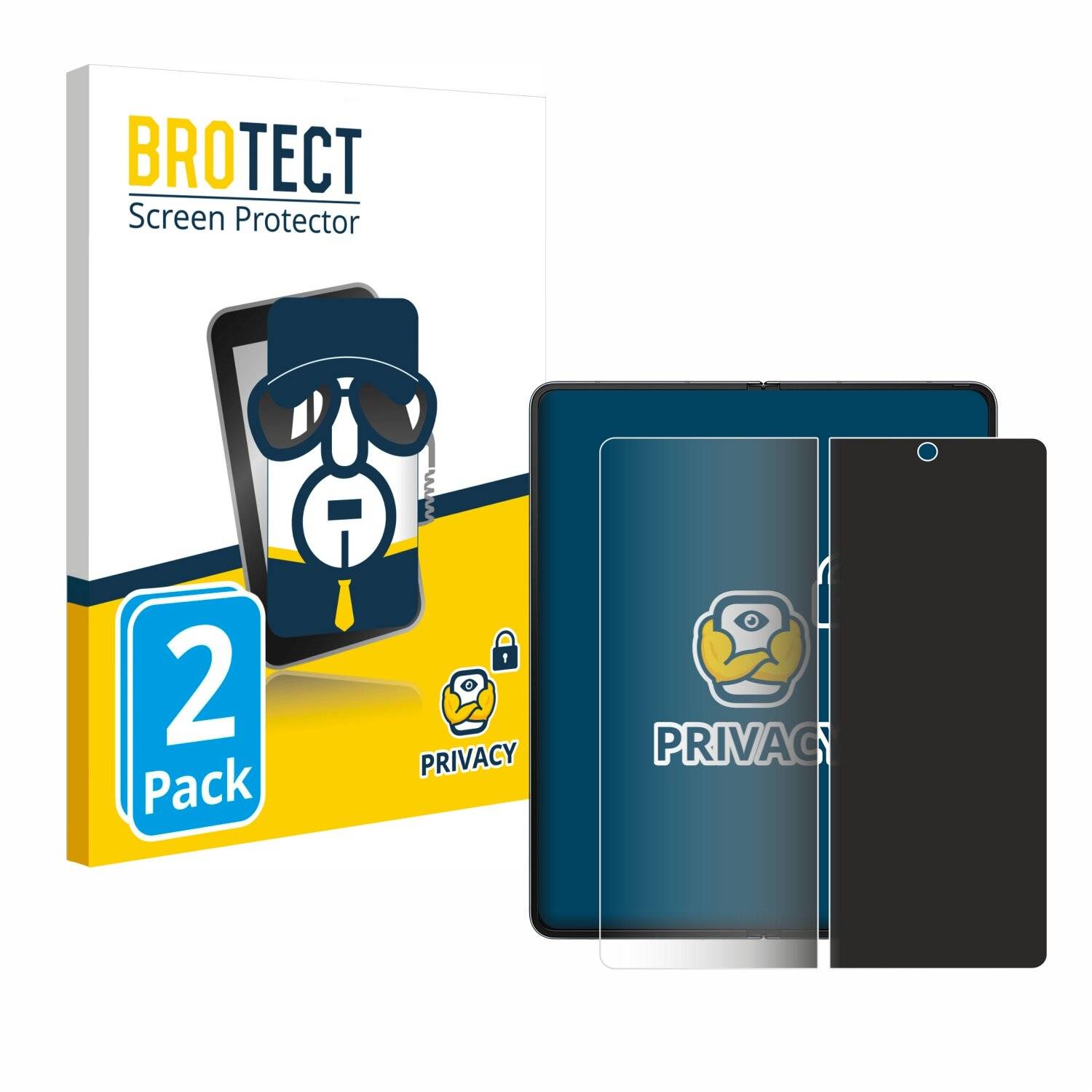 2x BROTECT Privacy Blickschutzfolie für Samsung Galaxy Z Fold 4 (Inneres
