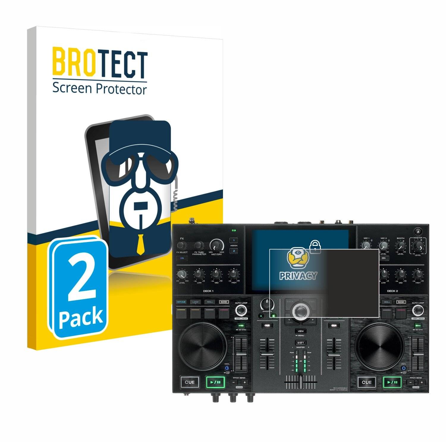 2x BROTECT Privacy Blickschutzfolie für Denon DJ Prime