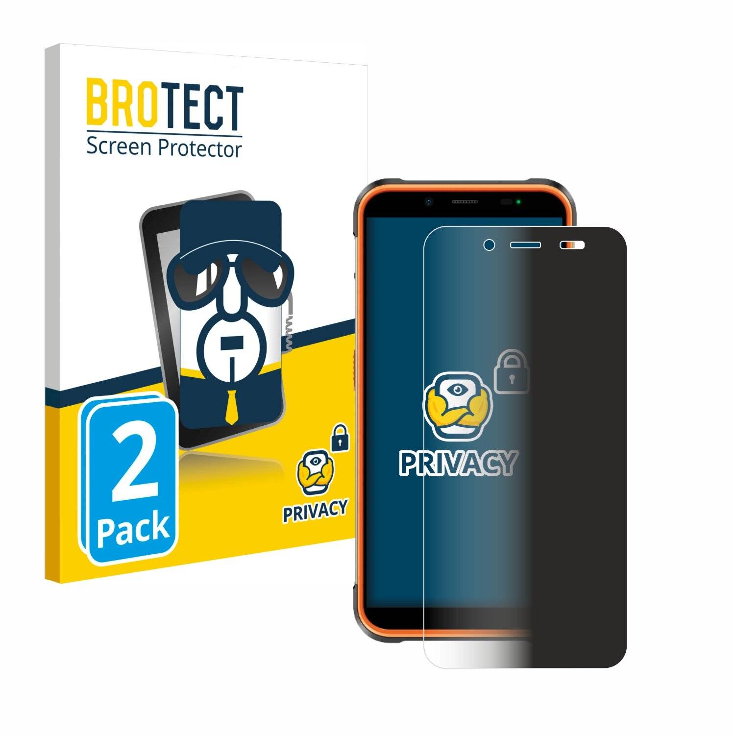2x BROTECT Privacy Blickschutzfolie für Ulefone Power Armor 16