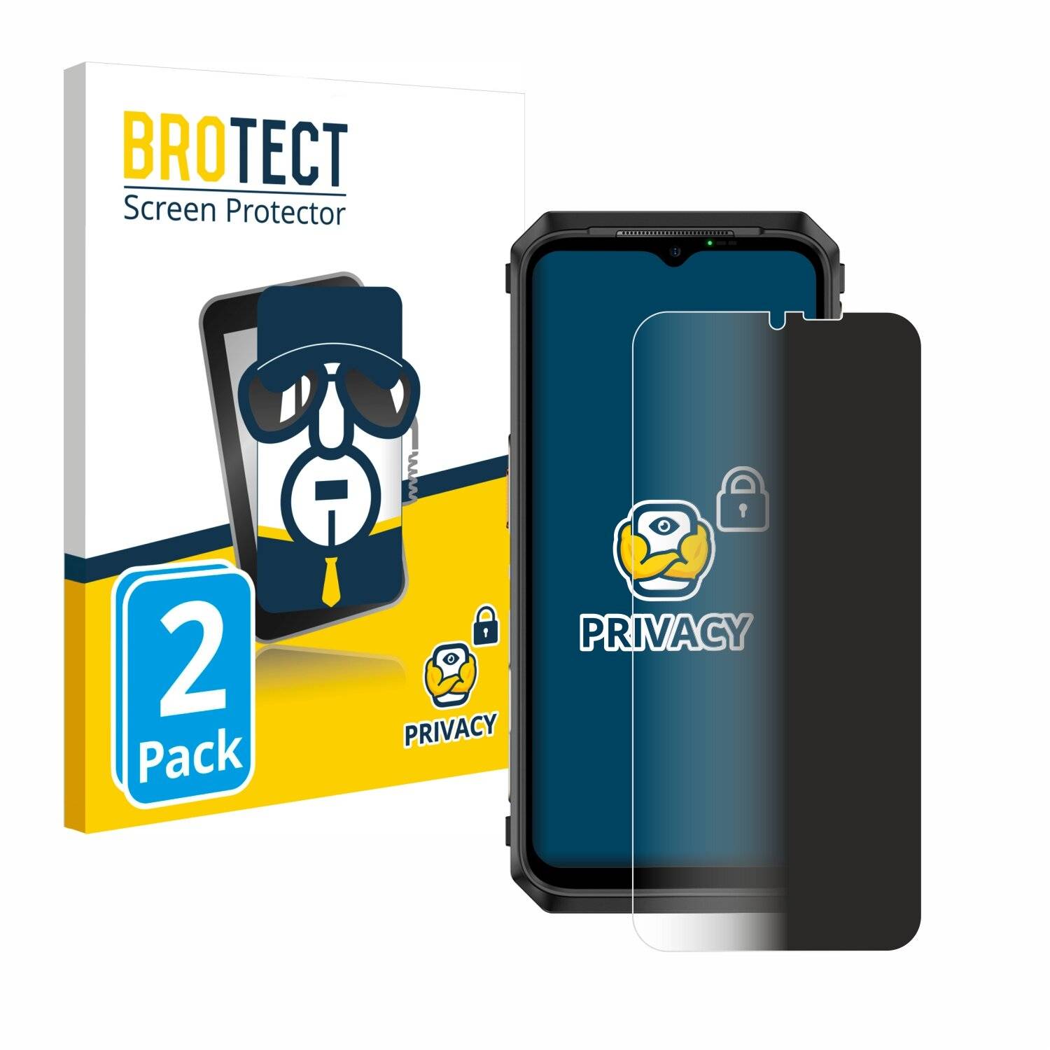 2x BROTECT Privacy Blickschutzfolie für Ulefone Power Armor
