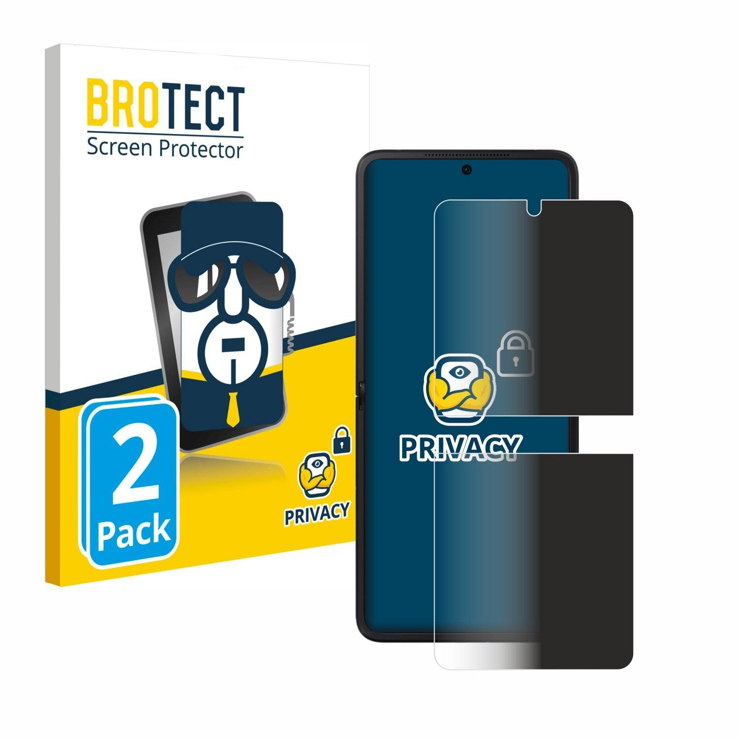 2x BROTECT Privacy Blickschutzfolie für Oppo Find N2