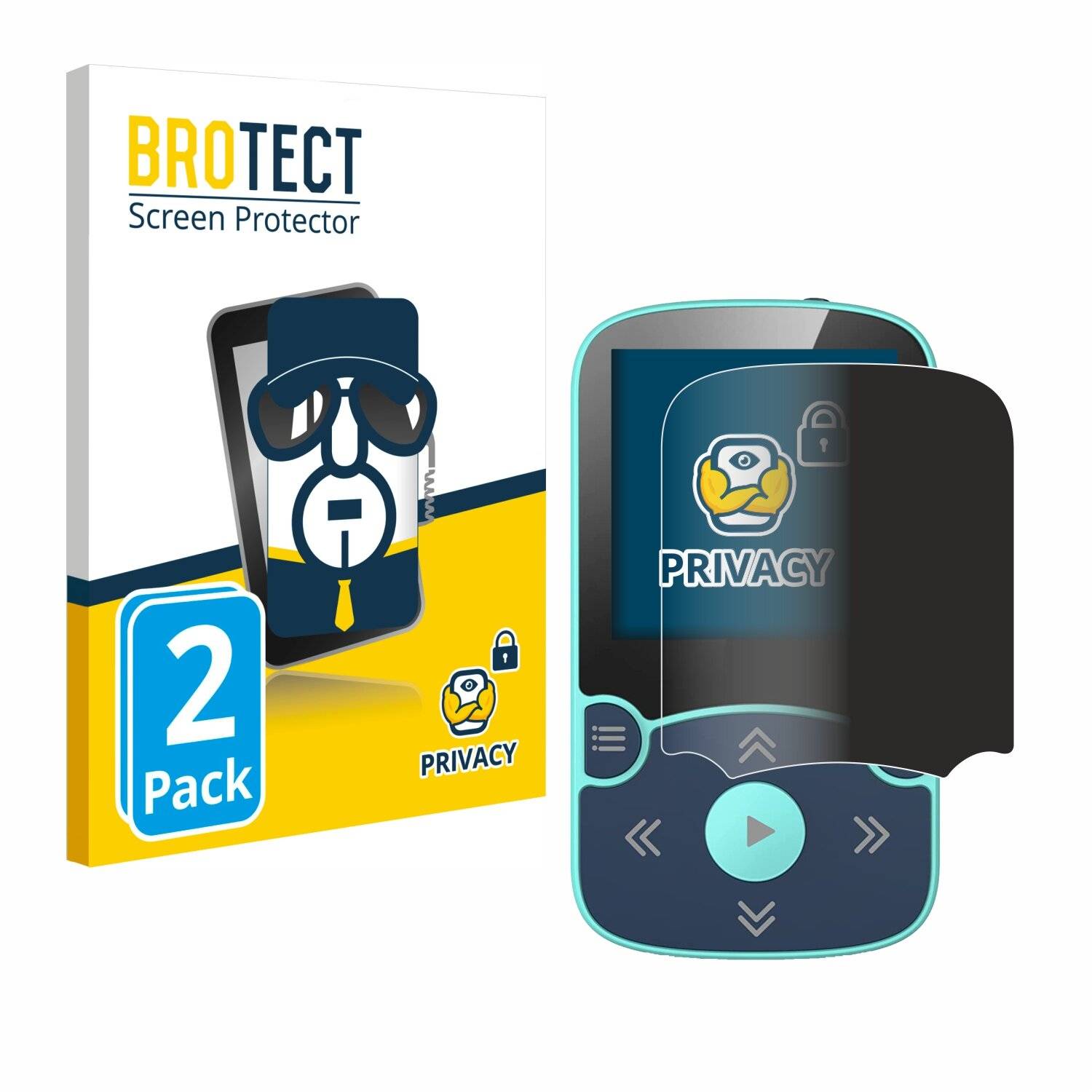 2x BROTECT Privacy Blickschutzfolie für AGPtek A65X MP3 Player with