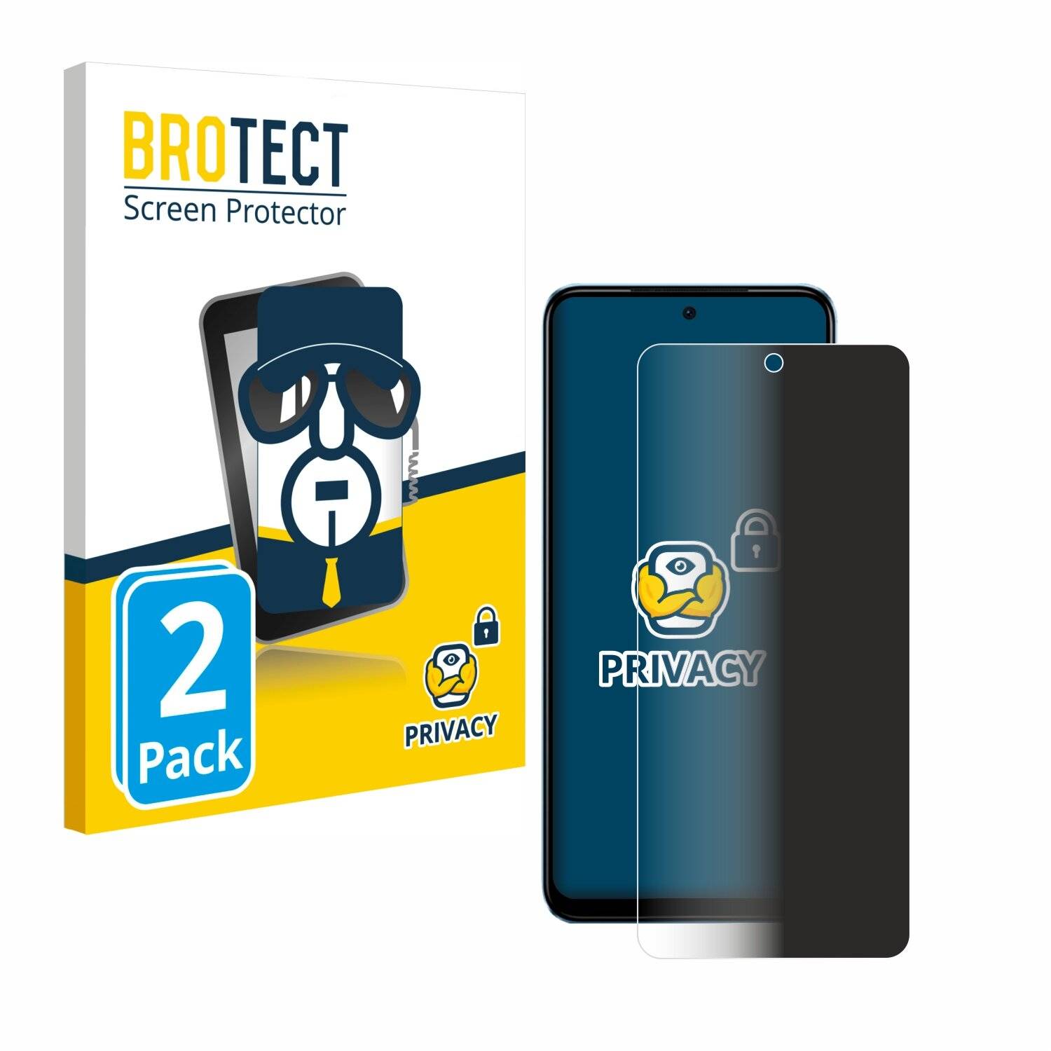 2x BROTECT Privacy Blickschutzfolie für Xiaomi Redmi Note