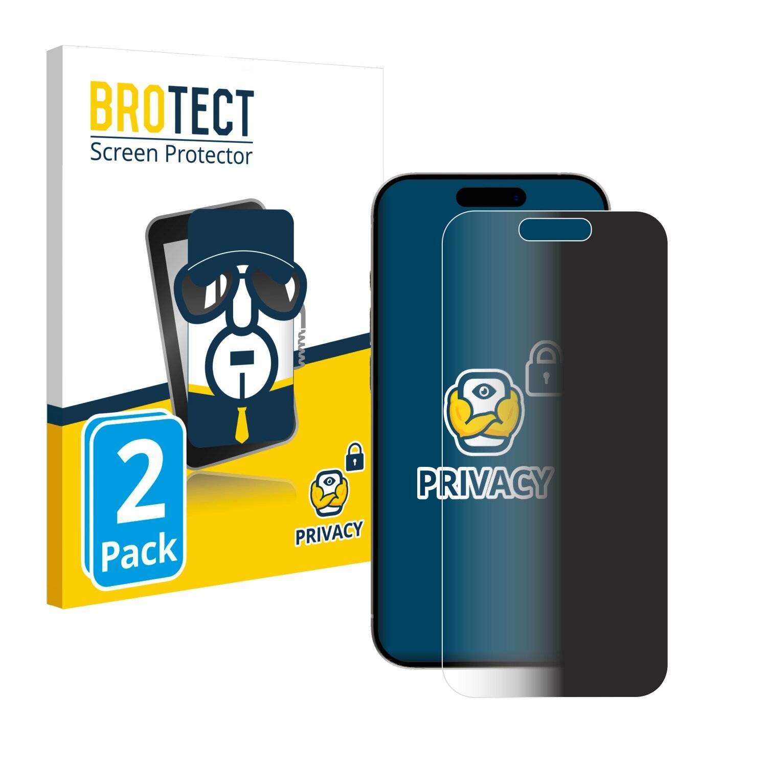 2x BROTECT Privacy Blickschutzfolie für Apple iPhone 15