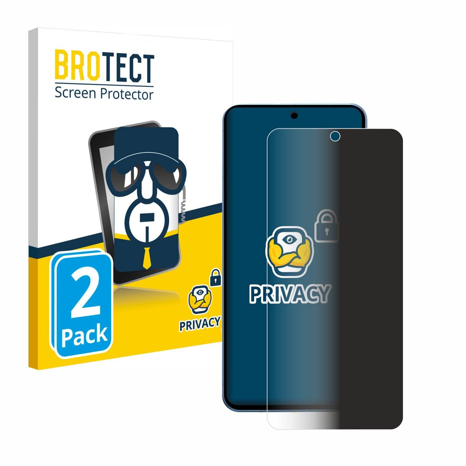 2x BROTECT Privacy Blickschutzfolie für Google Pixel 8