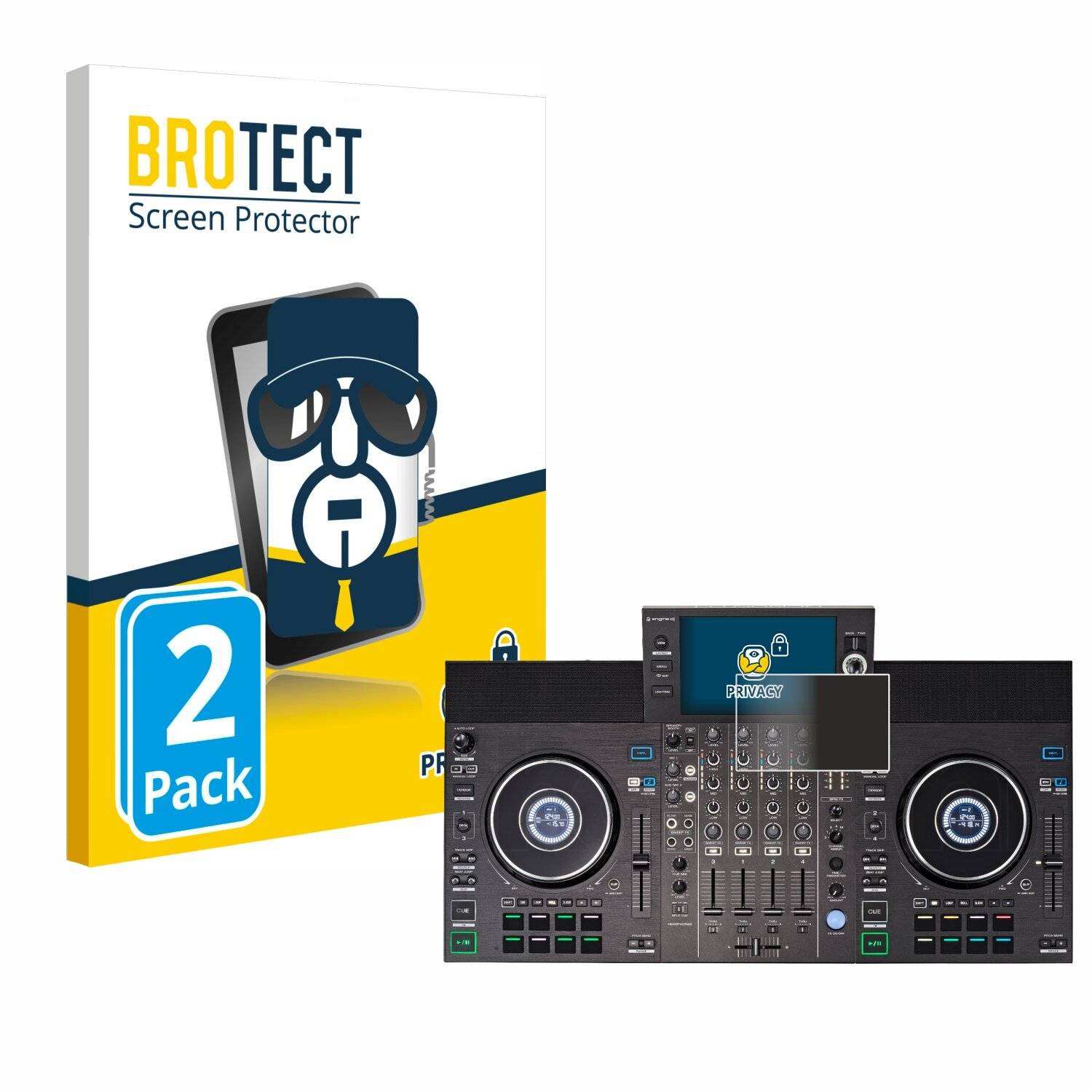 2x BROTECT Privacy Blickschutzfolie für Denon DJ SC LIVE