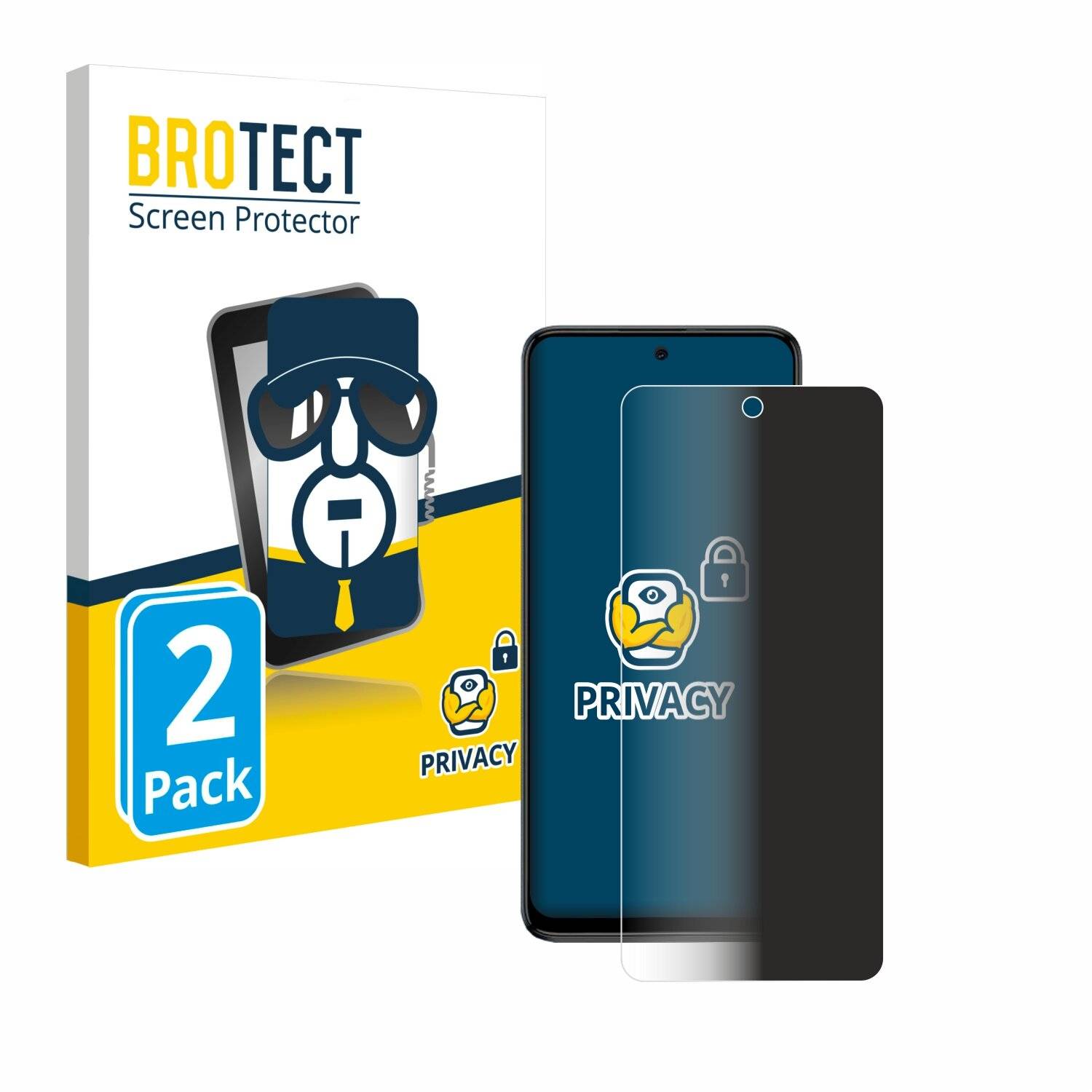2x BROTECT Privacy Blickschutzfolie für Motorola Moto