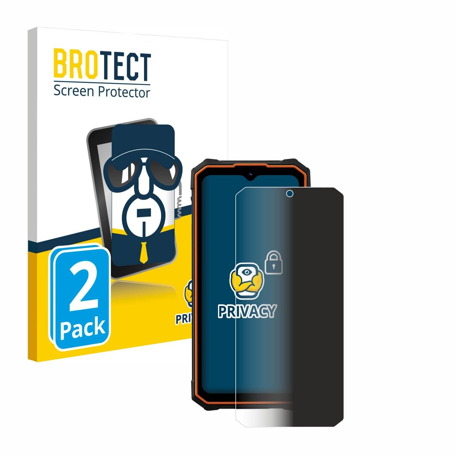 2x BROTECT Privacy Blickschutzfolie für Hotwav Cyber 13