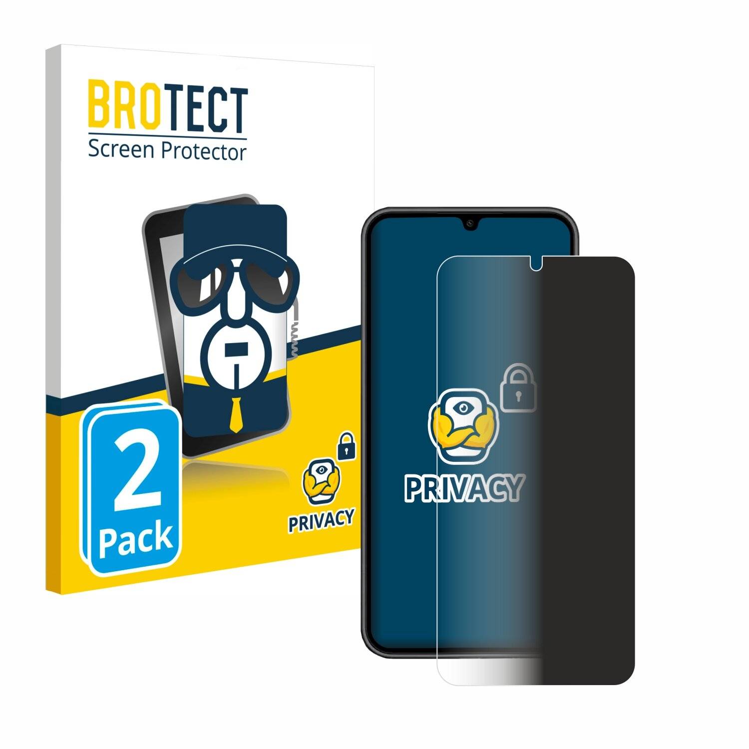 2x BROTECT Privacy Blickschutzfolie für Samsung Galaxy A34 5G Enterprise