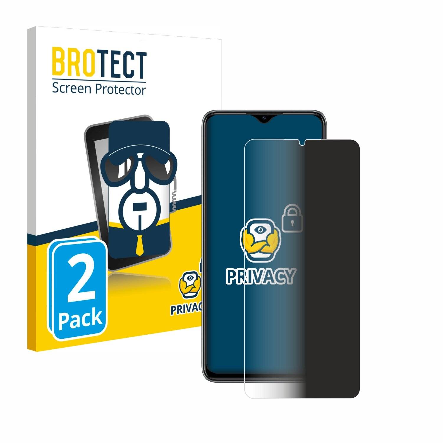 2x BROTECT Privacy Blickschutzfolie für ZTE Blade
