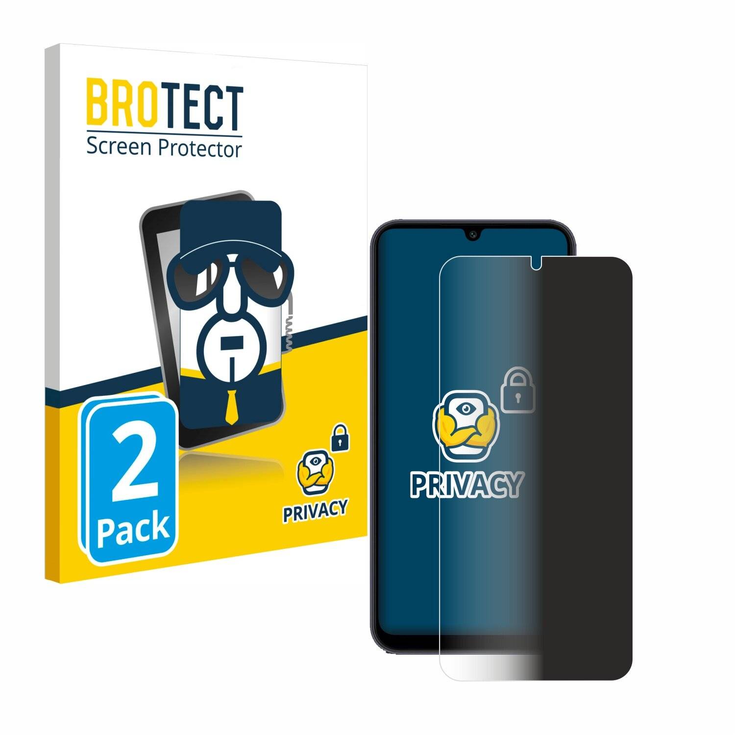 2x BROTECT Privacy Blickschutzfolie für Samsung Galaxy A25