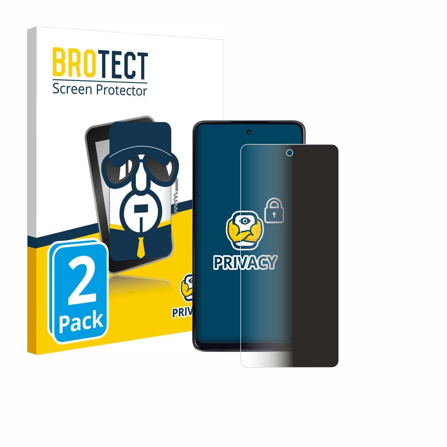 2x BROTECT Privacy Blickschutzfolie für Motorola Moto