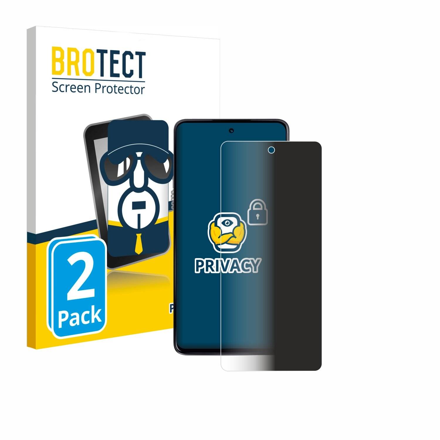 2x BROTECT Privacy Blickschutzfolie für Motorola Moto G24
