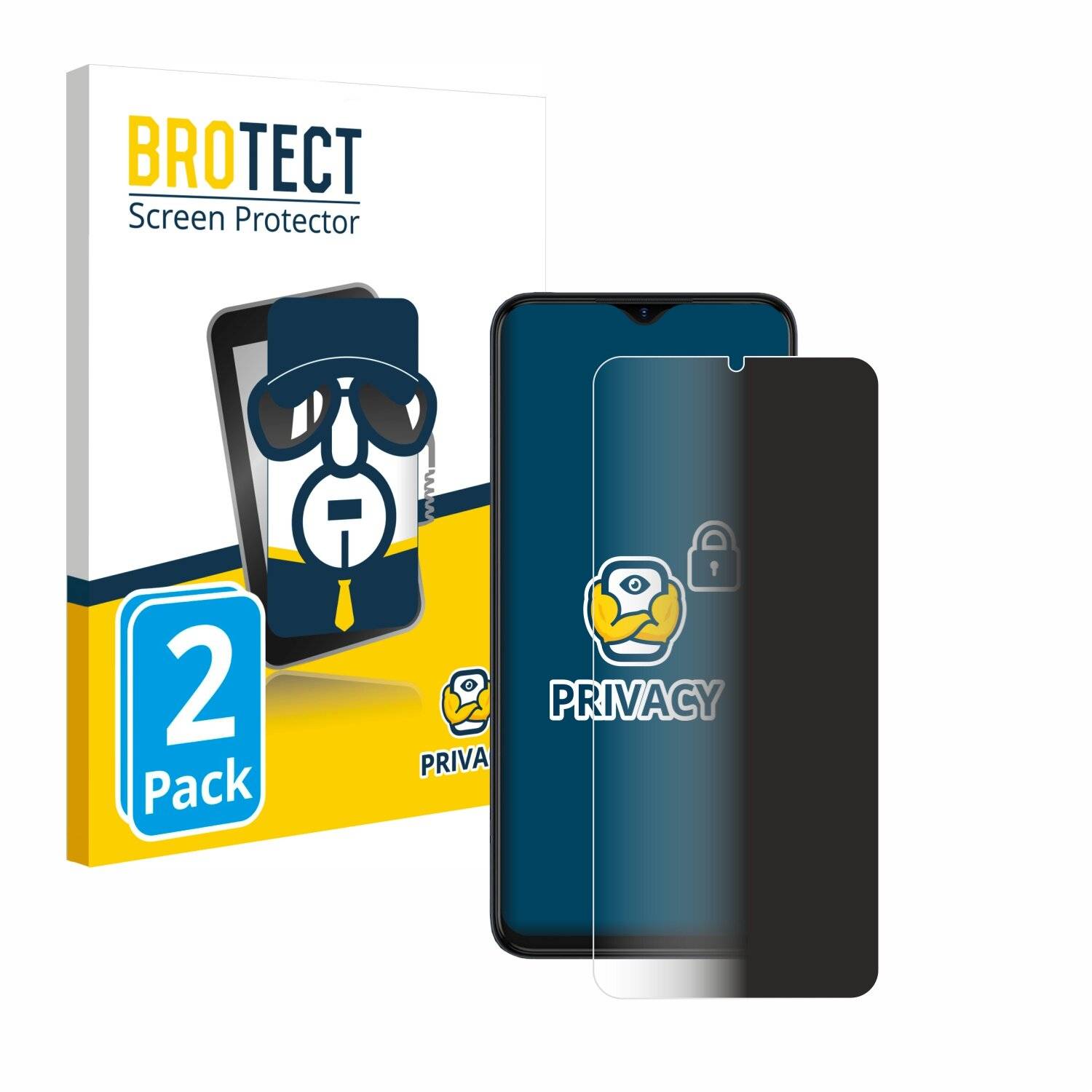 2x BROTECT Privacy Blickschutzfolie für Tecno Spark 10