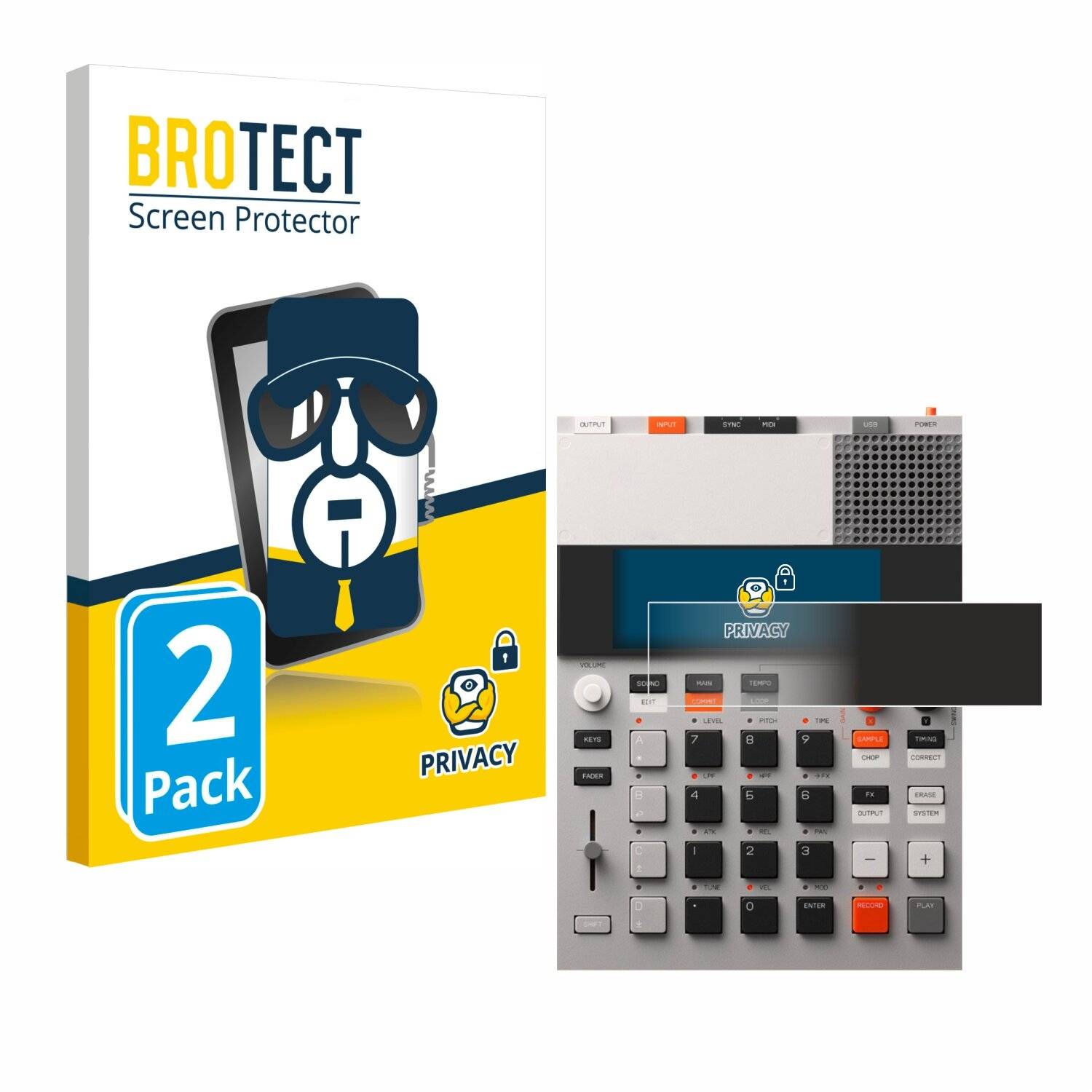 2x BROTECT Privacy Blickschutzfolie für Teenage Engineering EP-133 K.O.